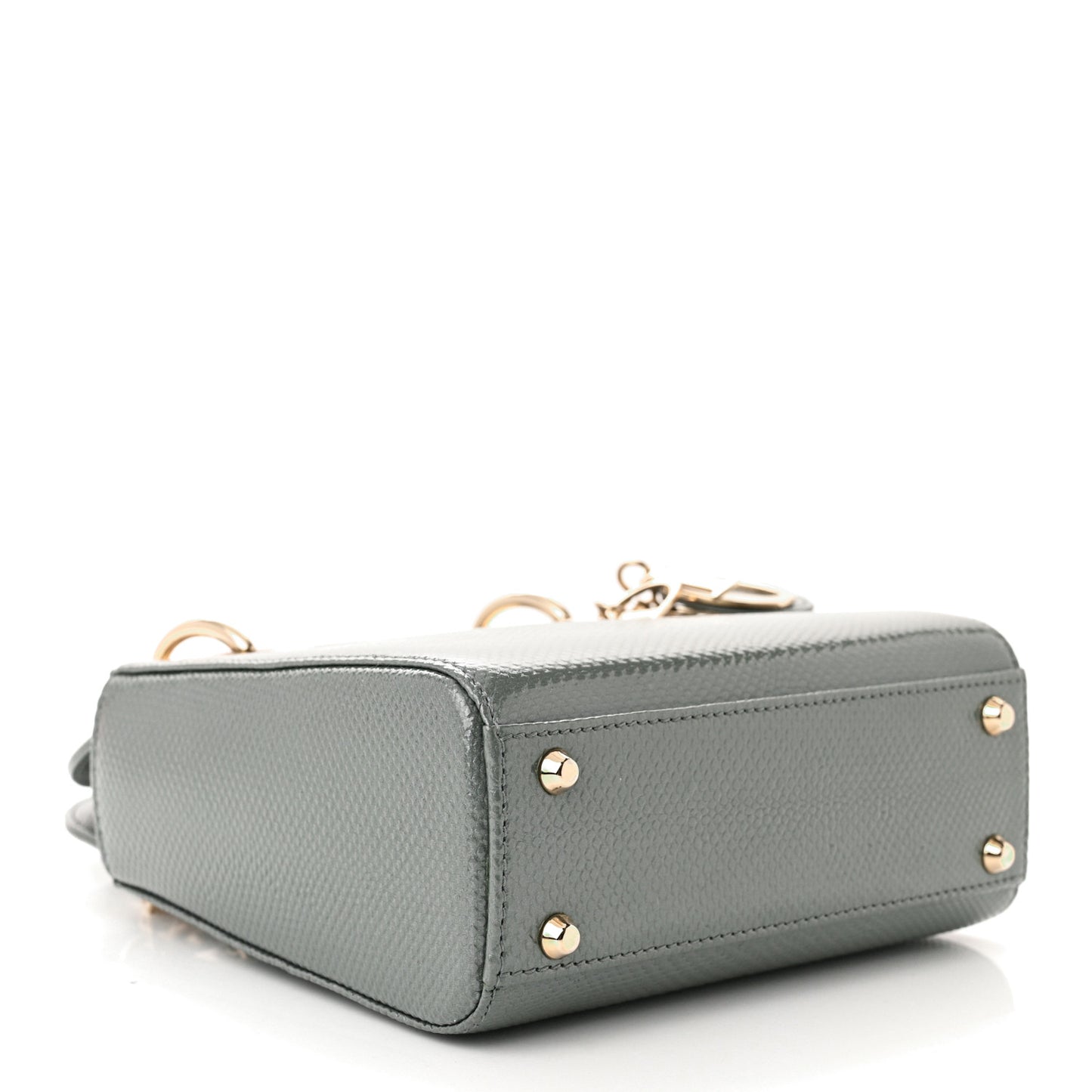 Lizard Mini Lady Dior Light Grey