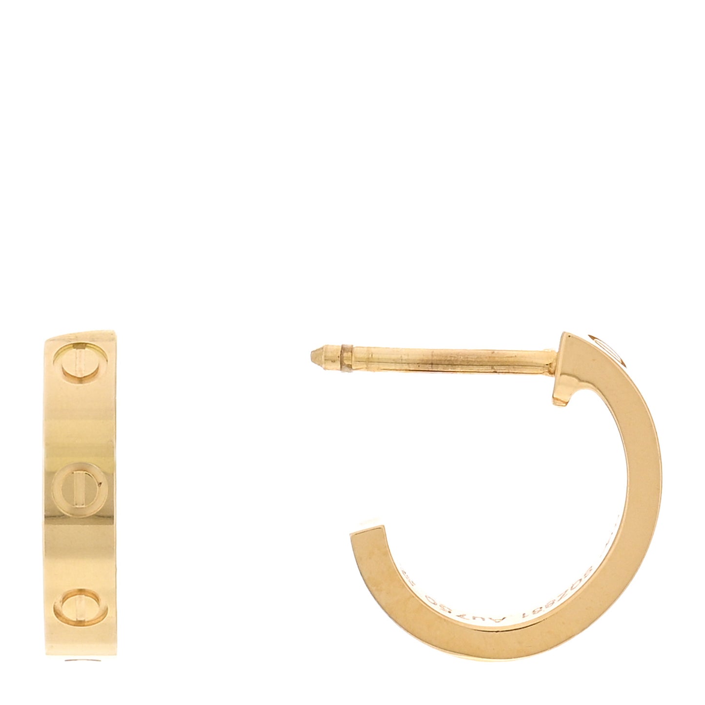18K Yellow Gold Small LOVE Hoop Earrings