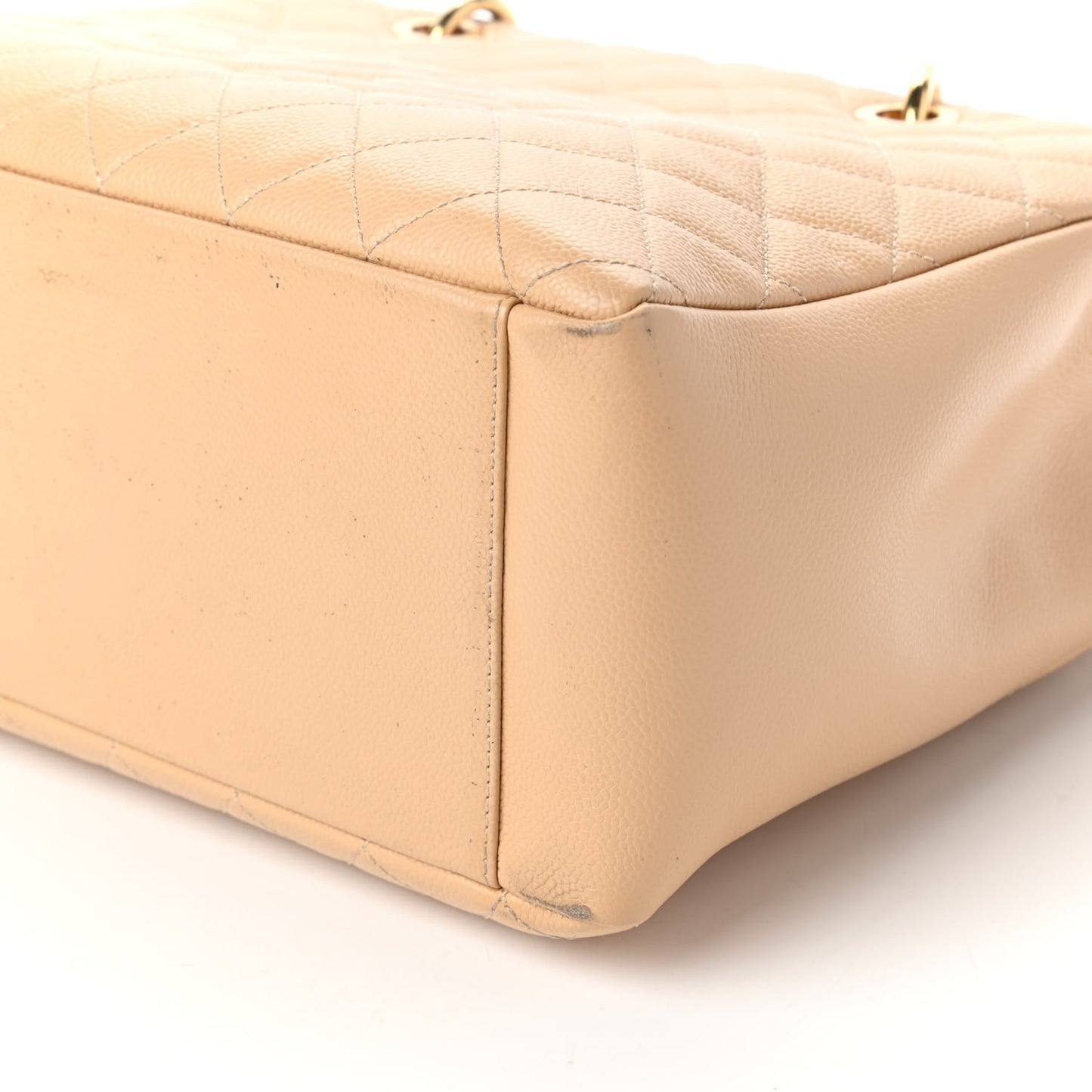 Caviar Quilted Grand Shopping Tote GST Beige Clair