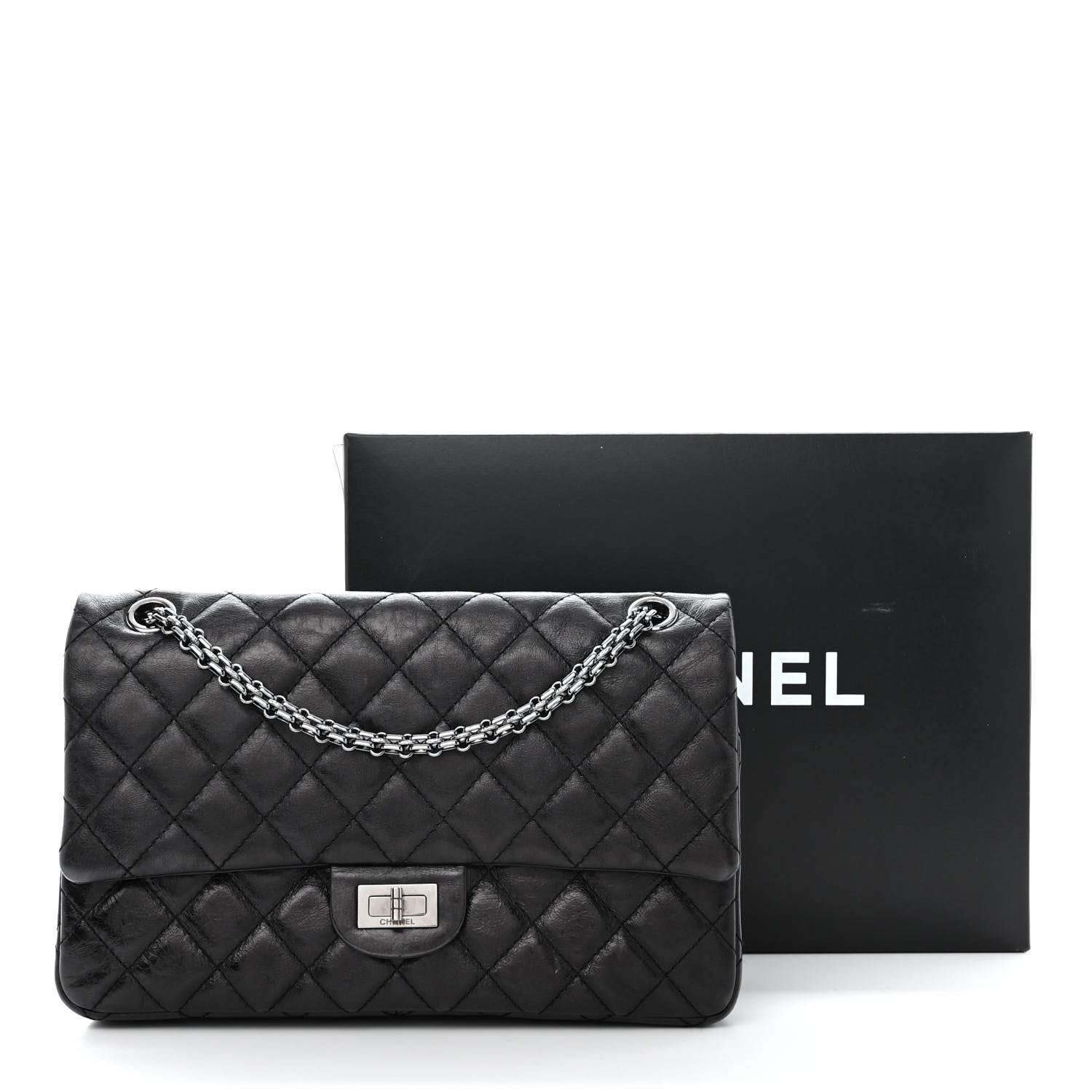 Chanel Aged Calfskin Quilted 2.55 Reissue 226 Flap Black 14 of 14