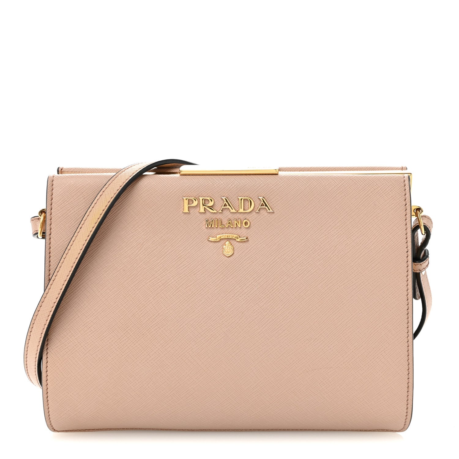 Prada Saffiano City Calf Light Frame Bag Cammeo 1884079 – FASHIONPHILE