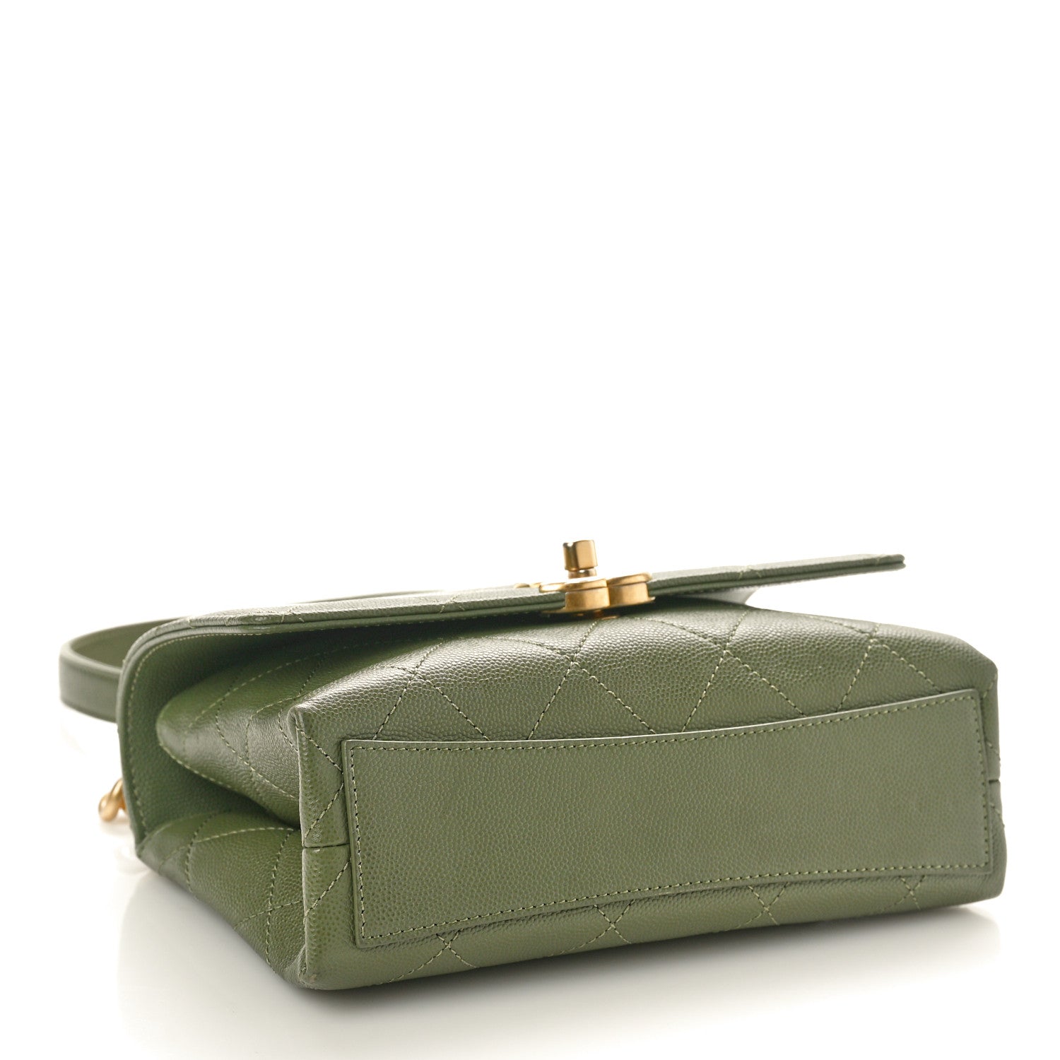 Chanel Caviar Quilted Mini Bracelet On Chain Flap Green 4 of 10