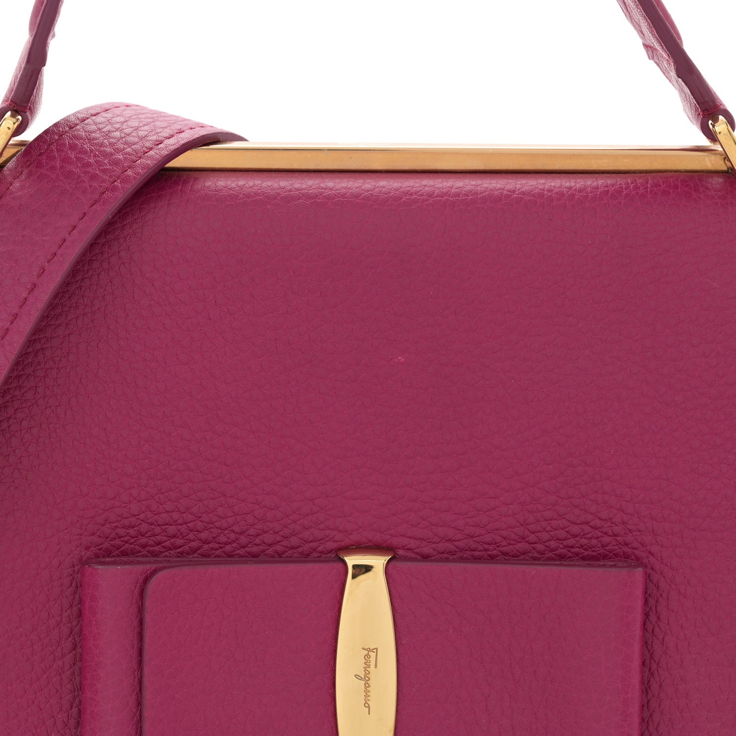 Grained Calfskin Linda Top Handle Satchel Sangria