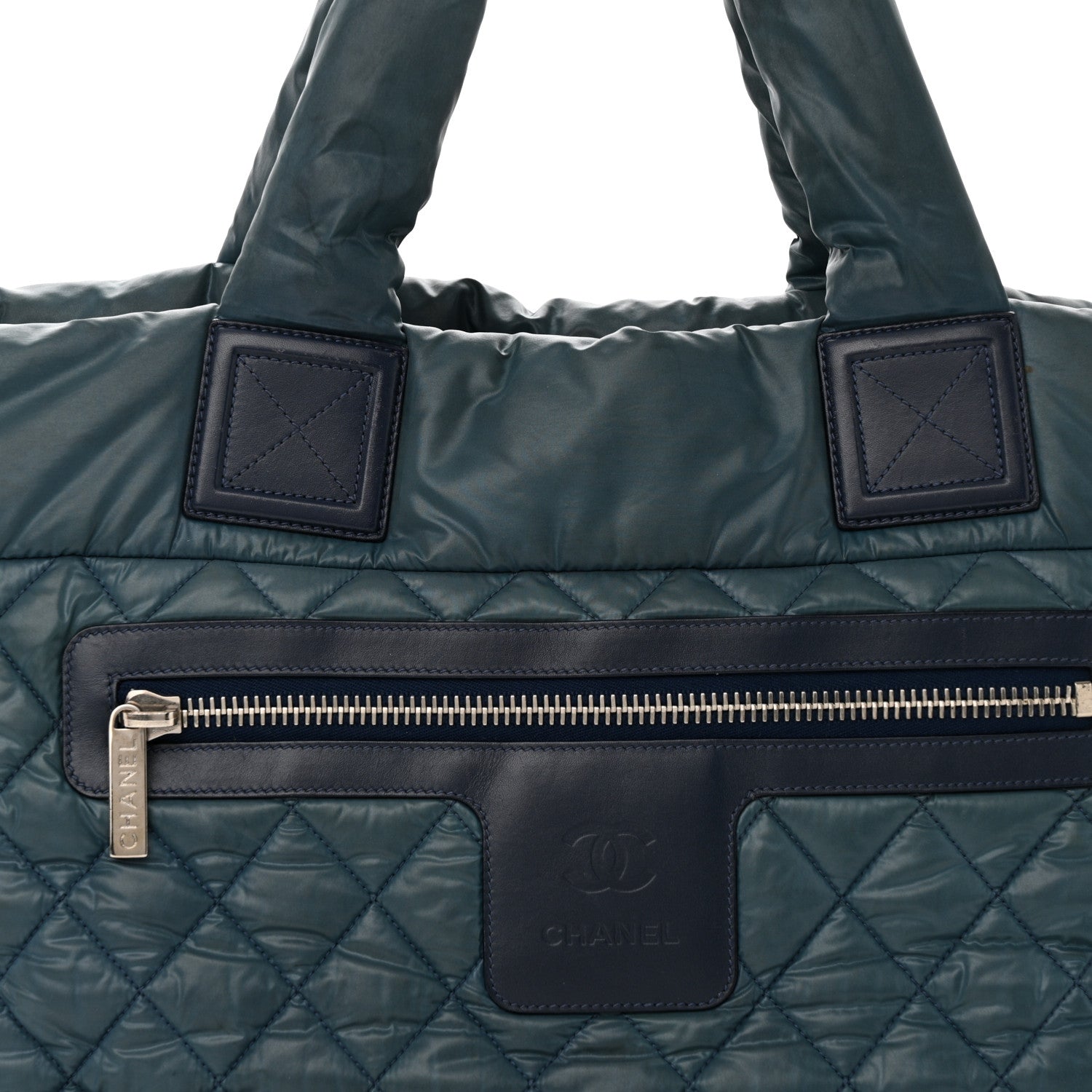 Chanel Nylon Quilted Large Coco Cocoon Tote Blue 8 of 13