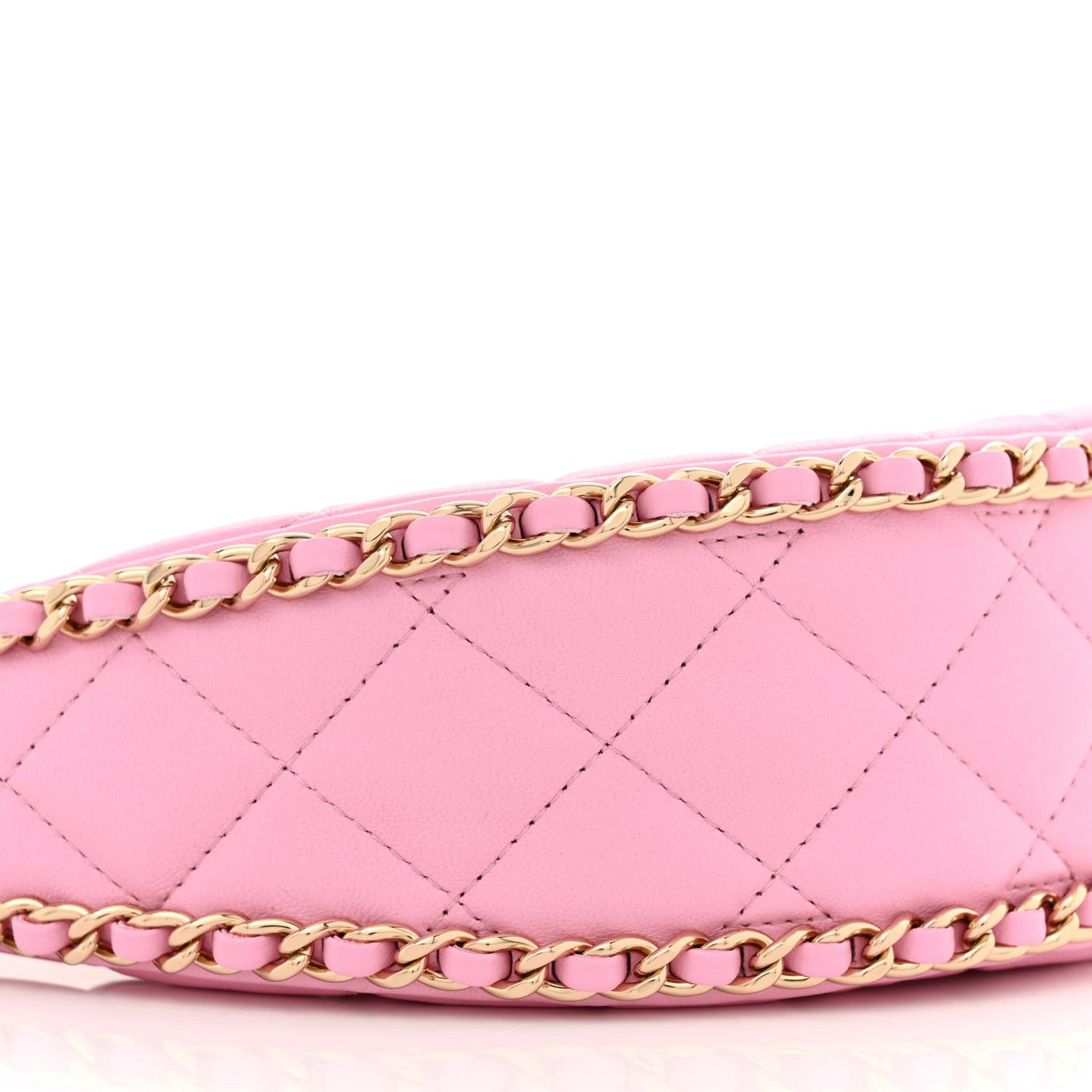Lambskin Quilted Small Hobo Bag Pink