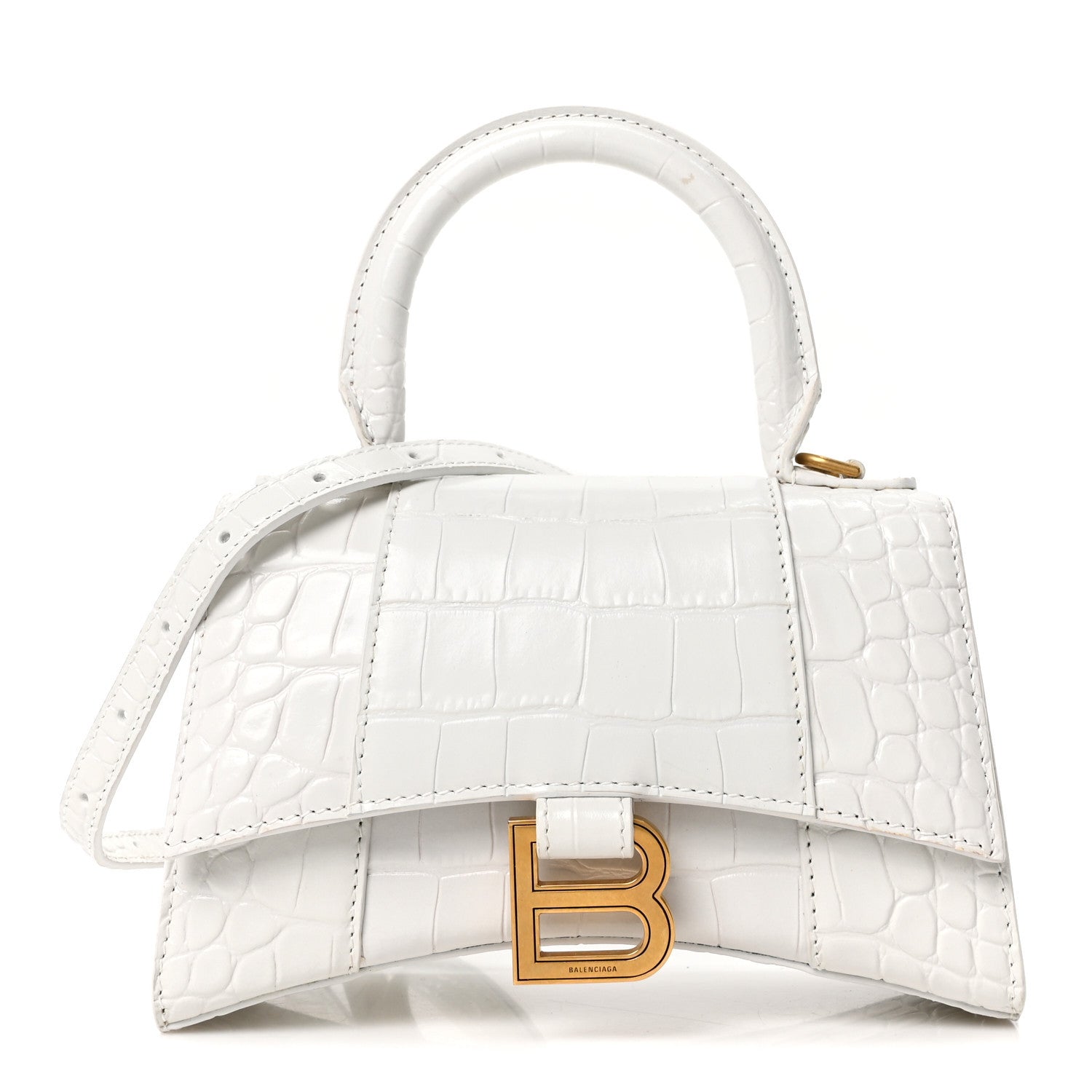最終値下げ　Balenciaga hourglass カードケース　ホワイト Hourglass leather wallet on chain in white - Balenciaga | Mytheresa