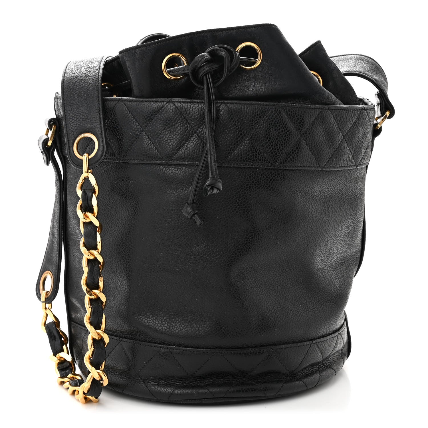 Chanel Caviar Drawstring Bucket Shoulder Bag Black 1 of 14
