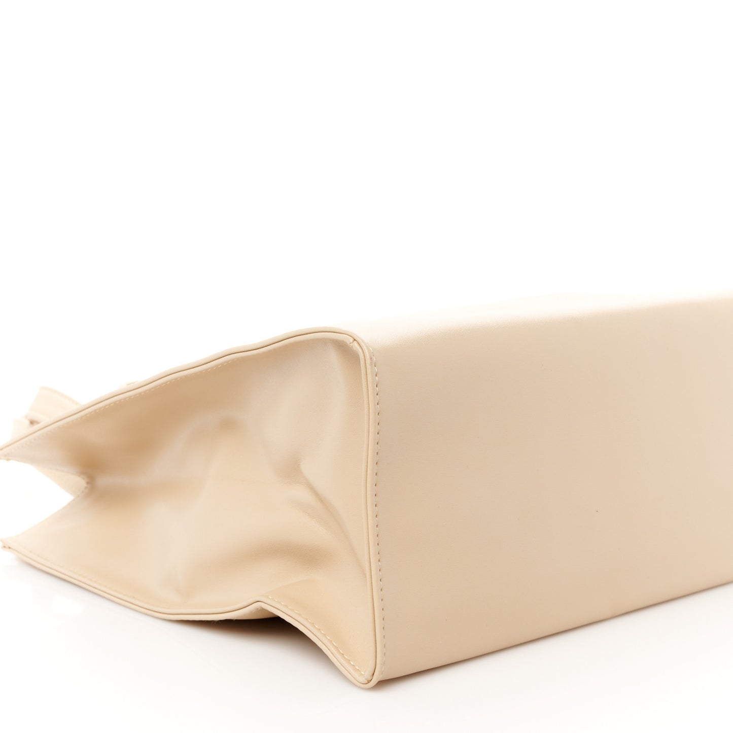 Vegan Leather Medium Shopping Bag Cream