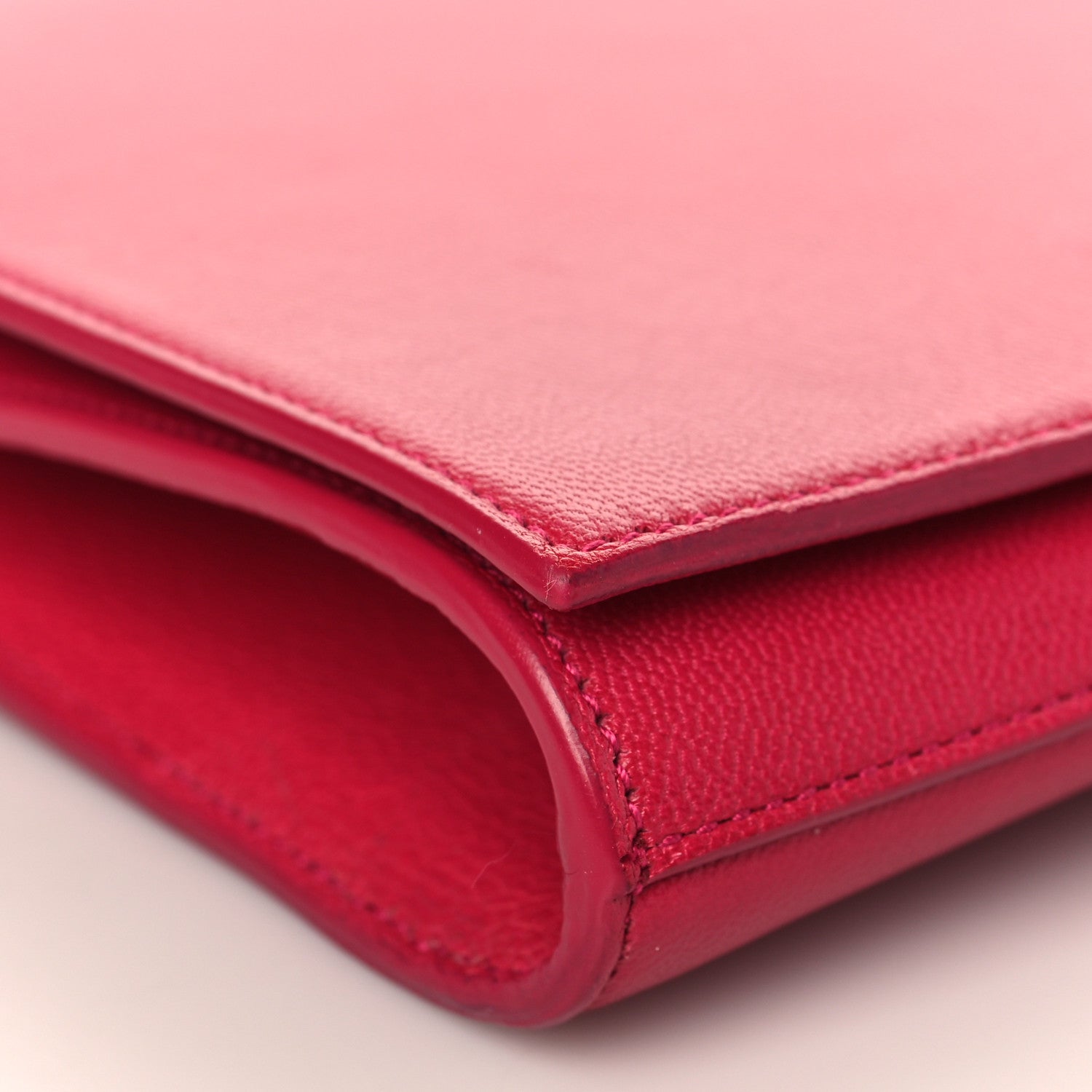Saint Laurent Calfskin Monogram Large Belle De Jour Clutch Fuchsia 8 of 9