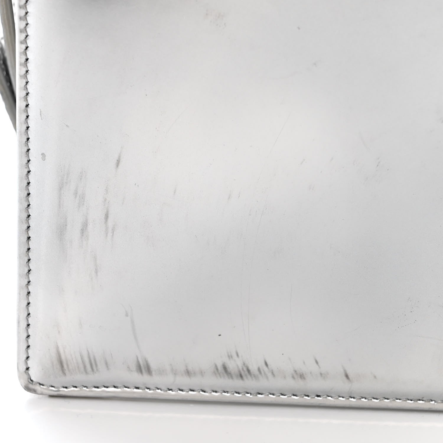 Christian Dior Metallic Patent Micro-Cannage Medium Diorama Flap Bag Silver 15 of 15