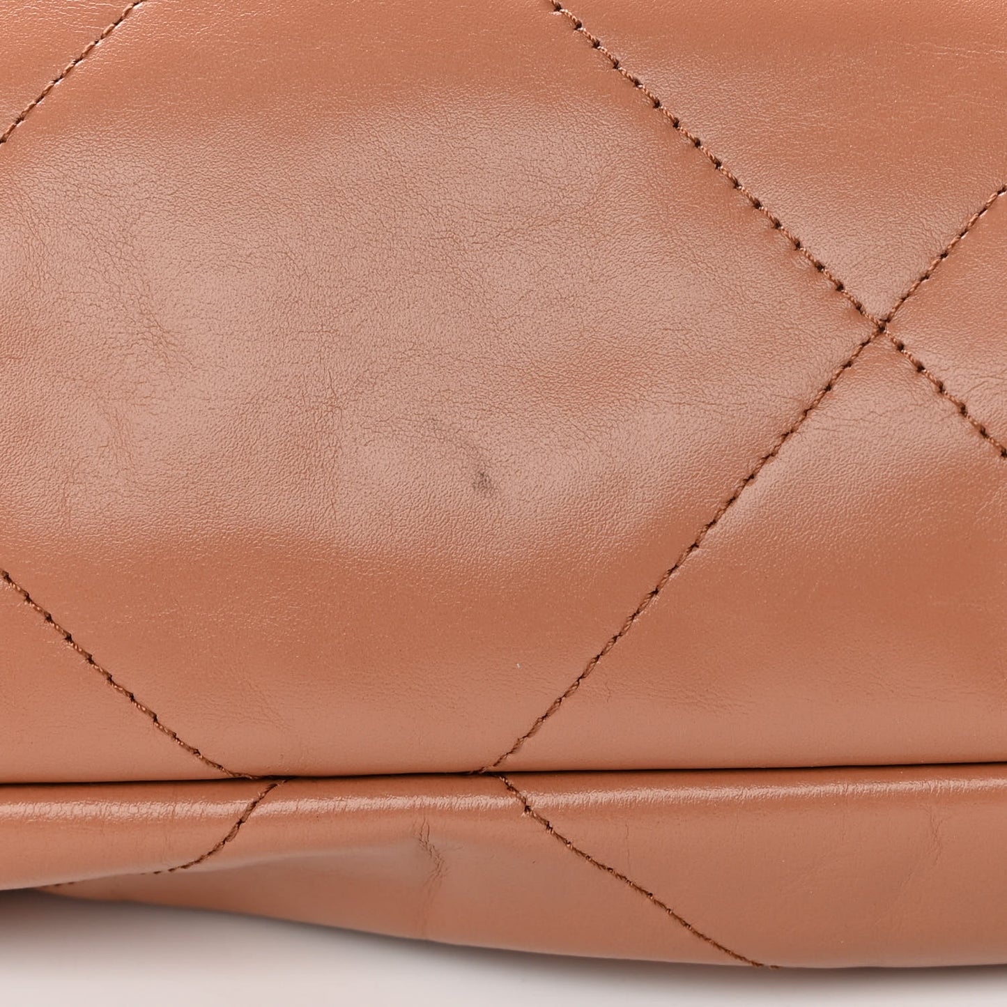 Shiny Calfskin Quilted Chanel 22 Camel
