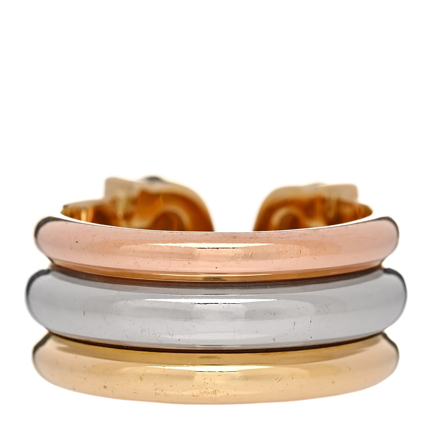 18K Pink Yellow White Gold 8mm C De Cartier Ring 47 4.25
