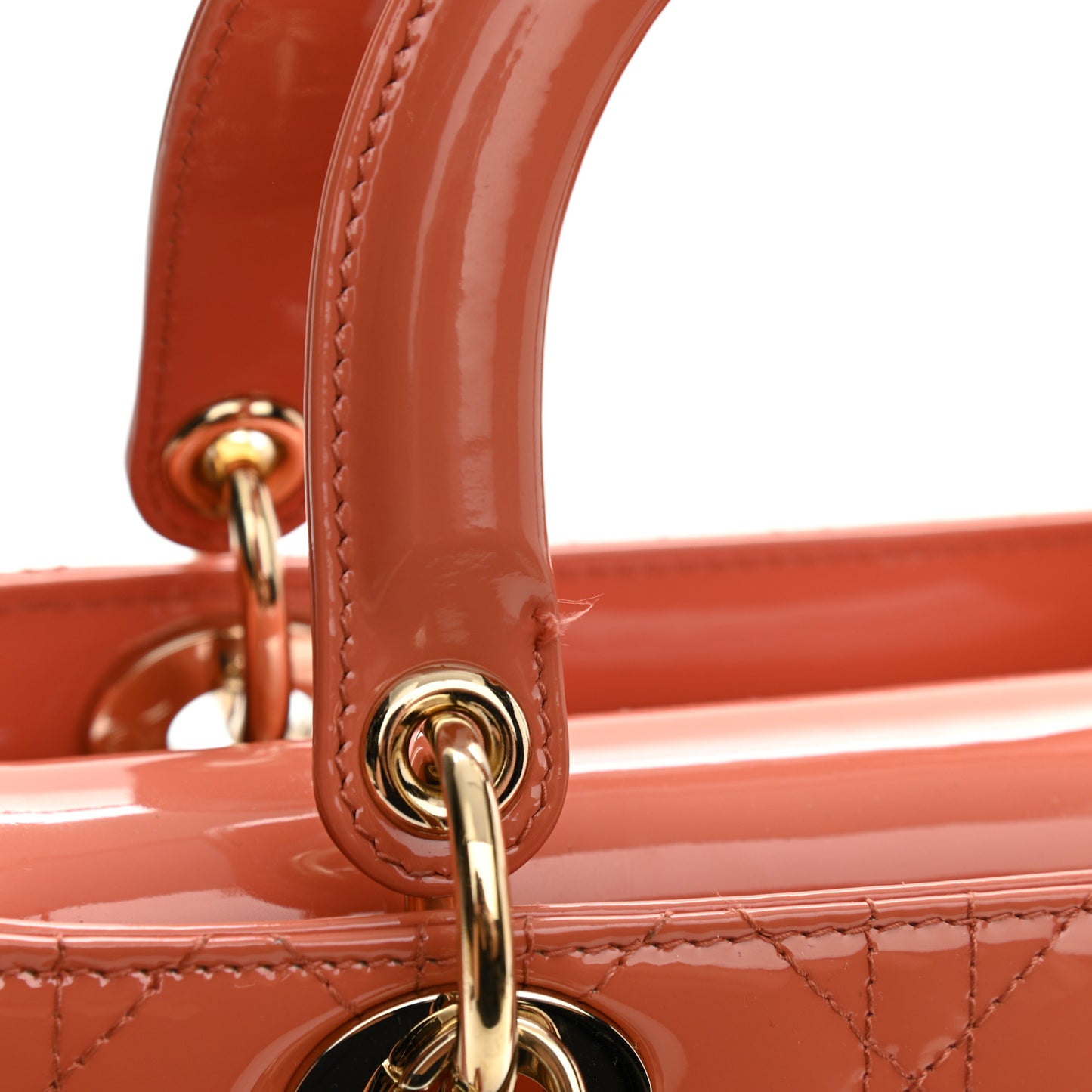 Patent Cannage Medium Lady Dior Pink