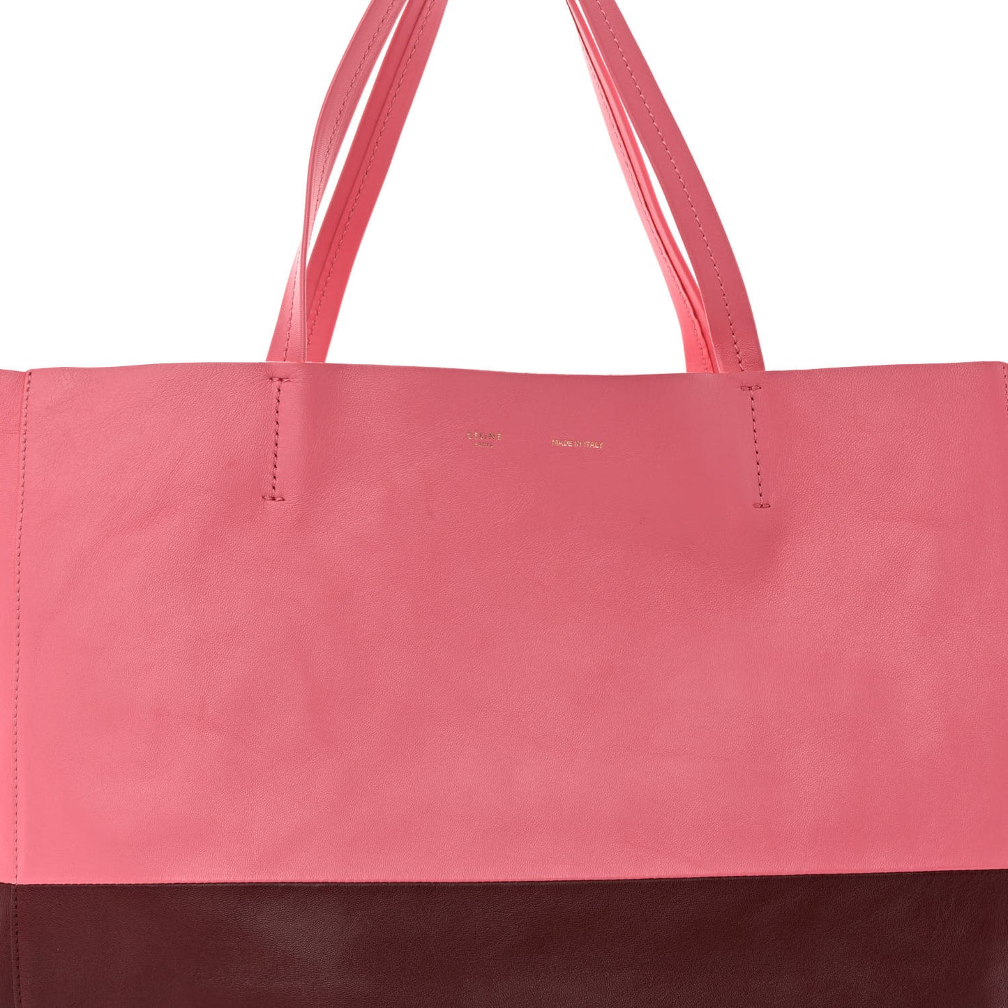 Lambskin Horizontal Bi-Color Cabas Pink Rust