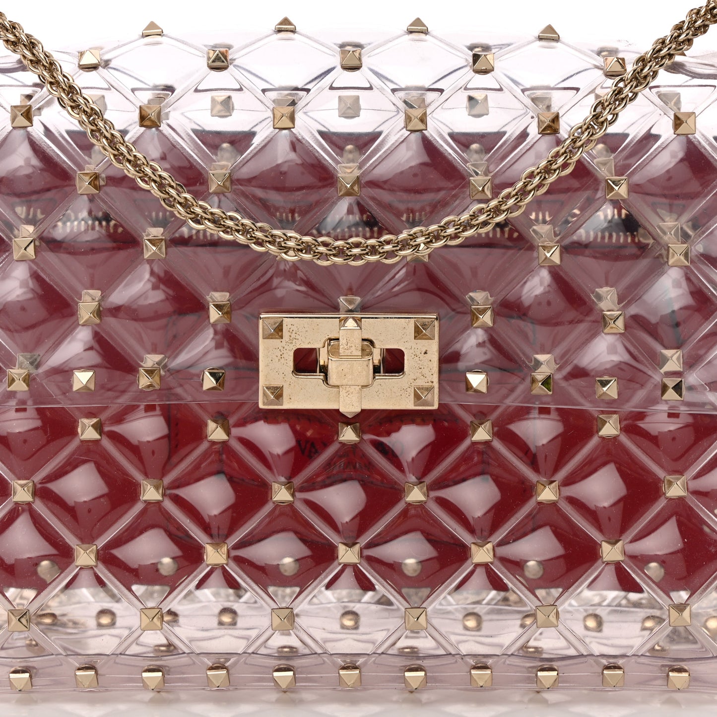 PVC Medium Rockstud Spike Shoulder Bag
