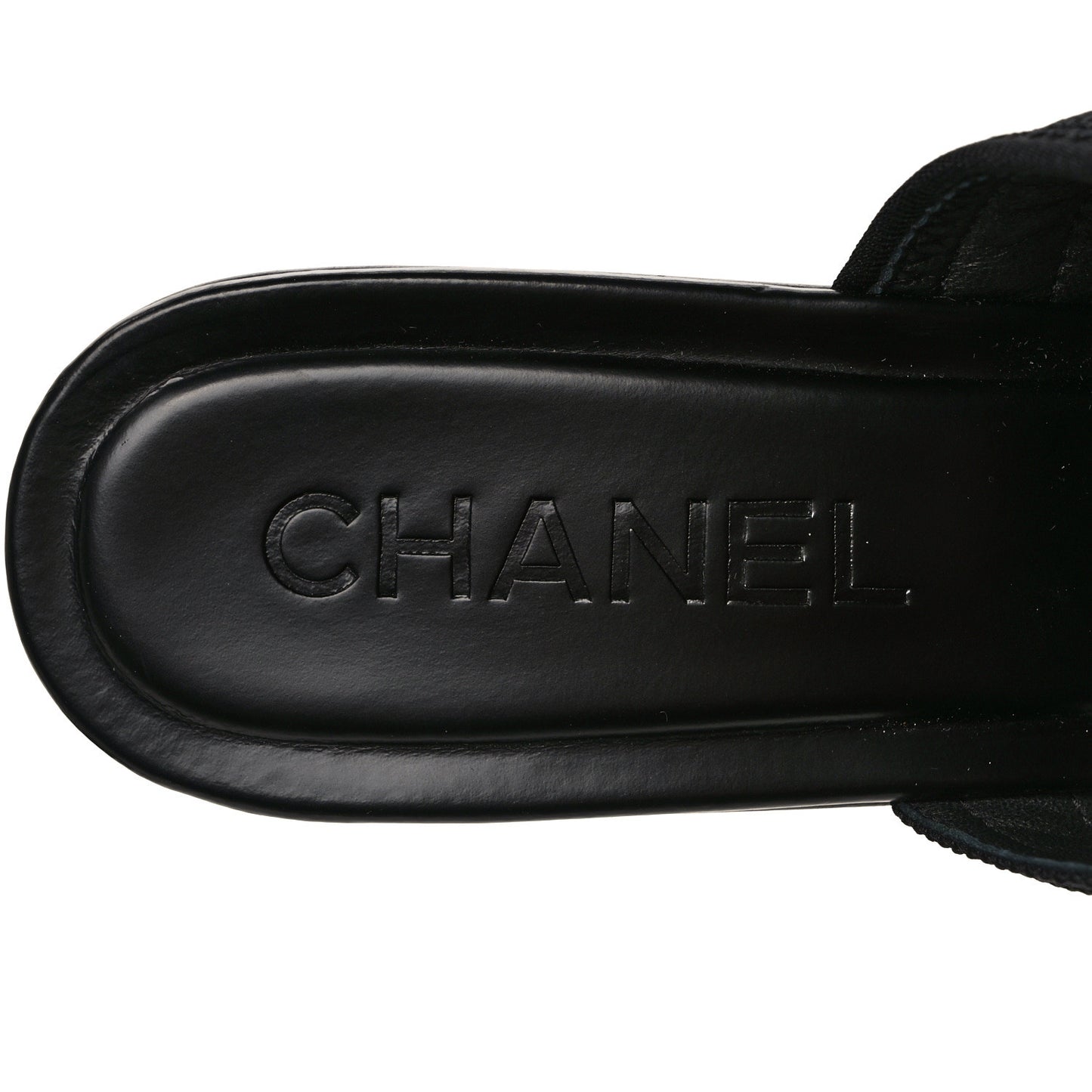 Fabric Metal CC Logo Mules 39.5 Black