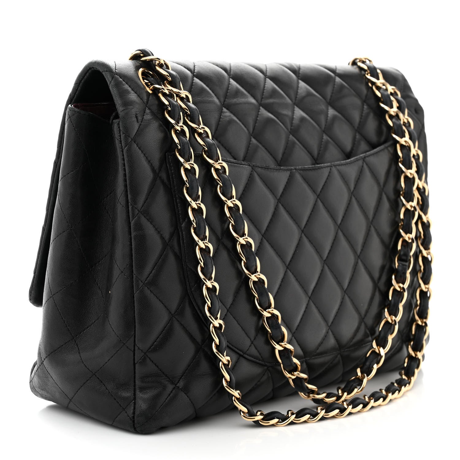 Chanel Lambskin Quilted Maxi Single Flap Black 3 of 12