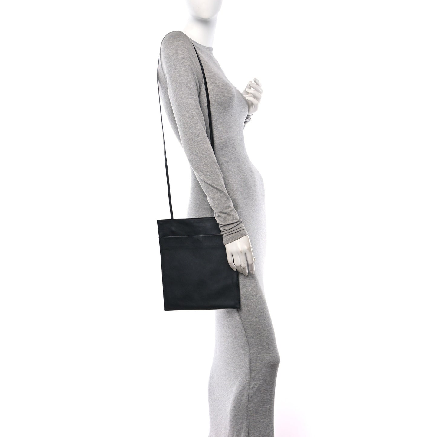Calfskin Pocket Crossbody Black
