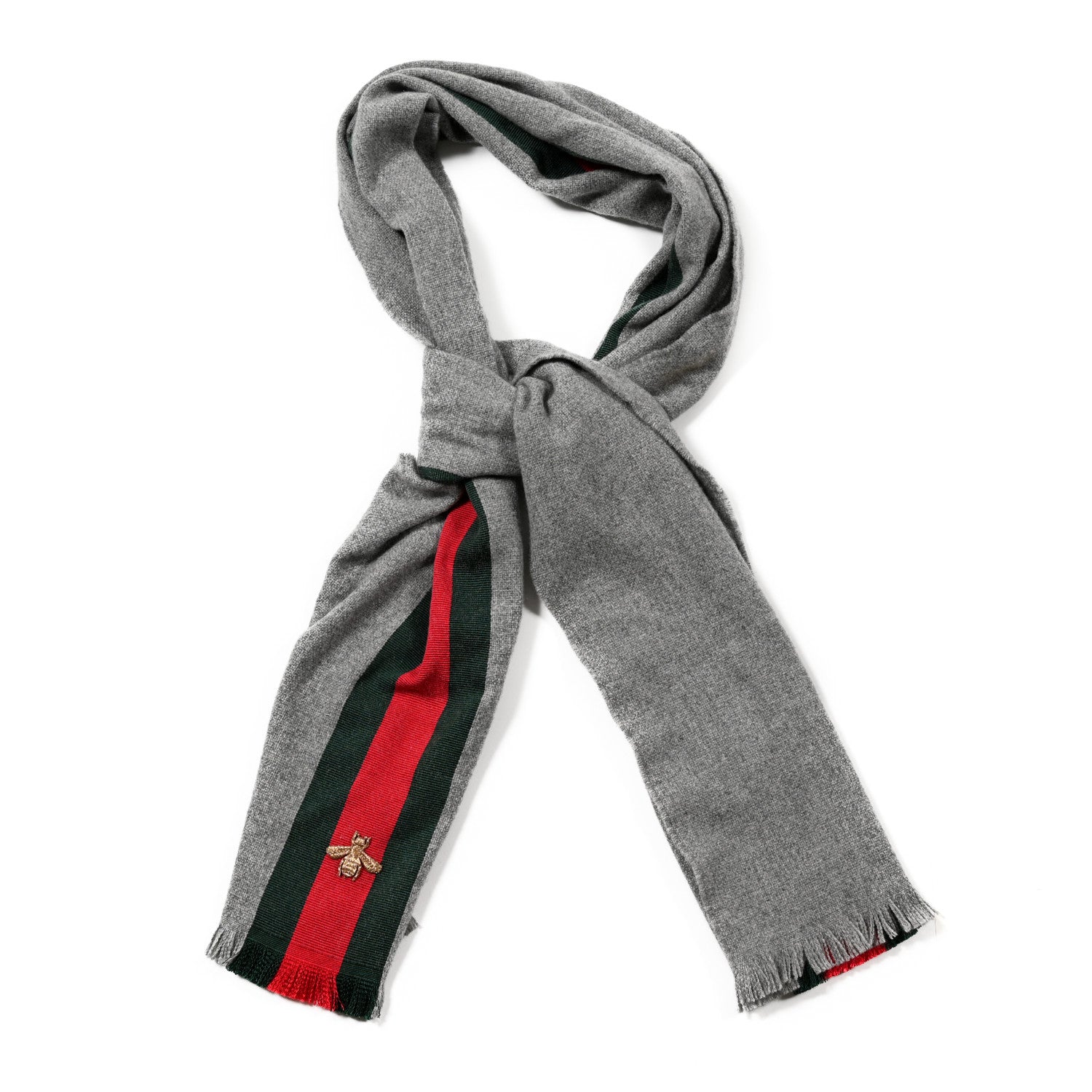 Gucci Wool Cashmere Silk Web Bee Scarf Grey 1405167 – FASHIONPHILE
