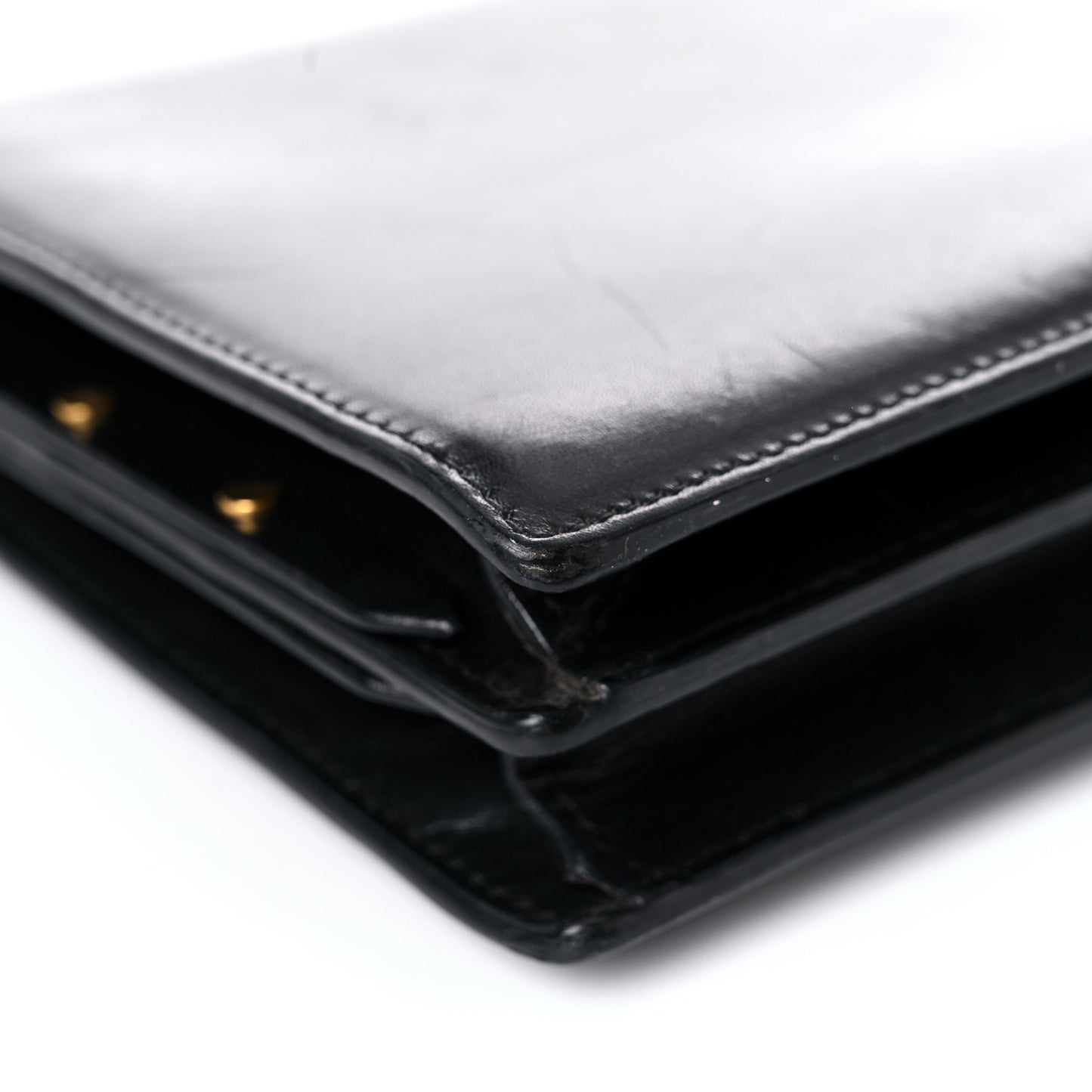 Smooth Calfskin Monogram Cassandra Clasp Bag Black