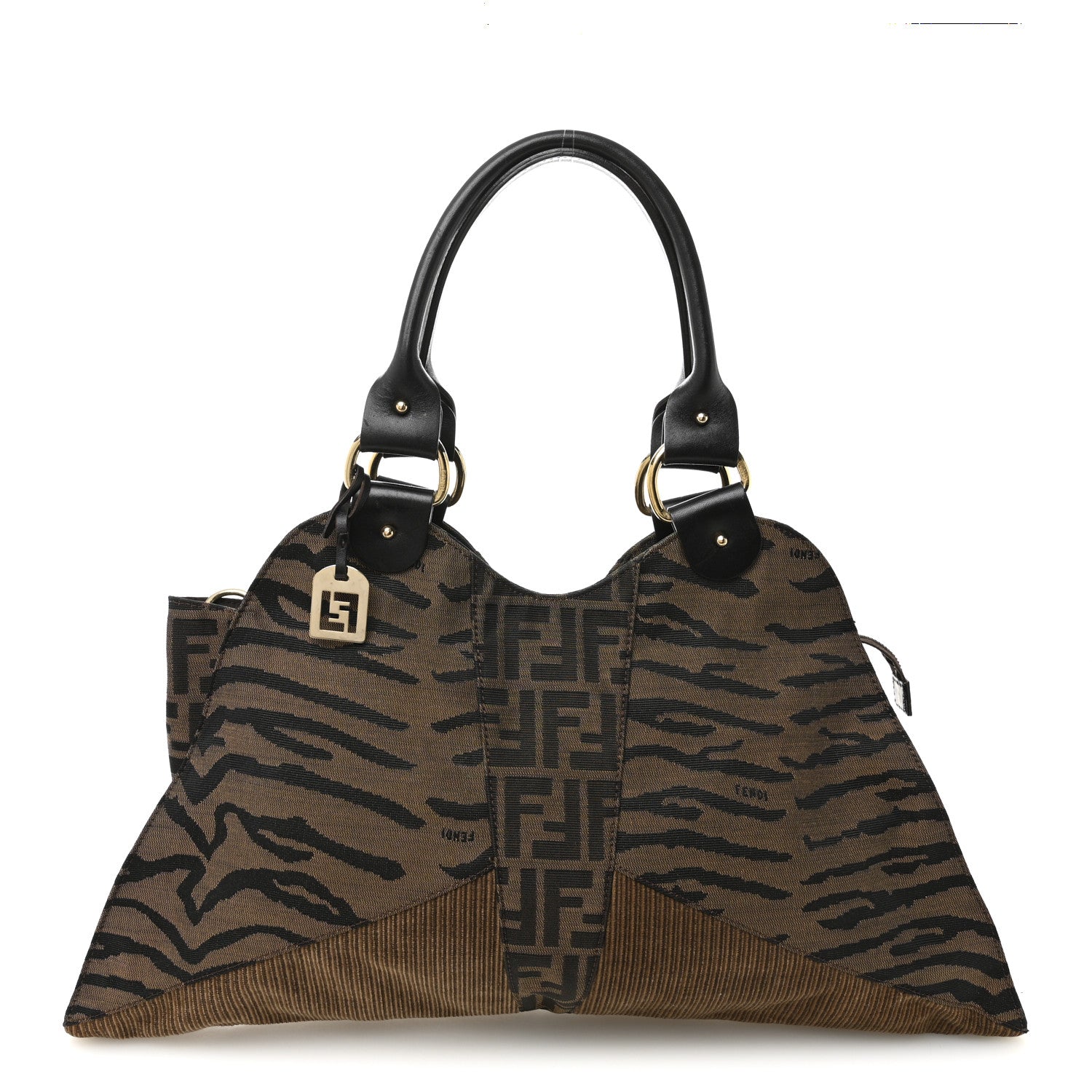 Fendi Zucca Large Devil Trapezio Tote Tobacco 1770616 – FASHIONPHILE