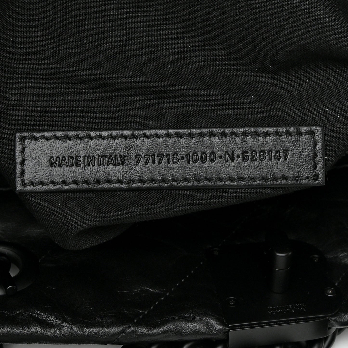 Crushed Calfskin Quilted Matte Black Hardware Large Crush Carry All Tote Bag Black