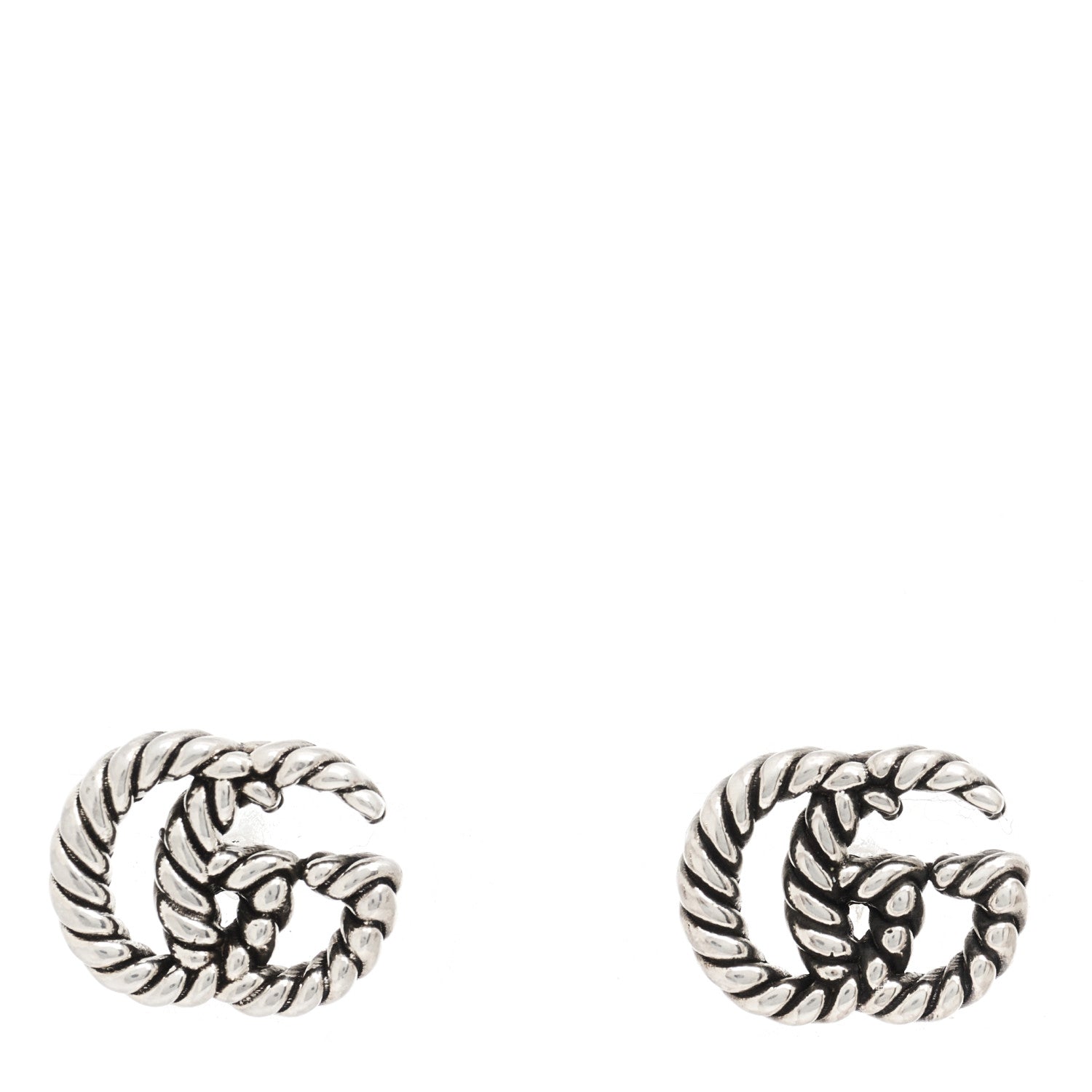 Gucci Sterling Silver Torchon Double G Earrings 1 of 5