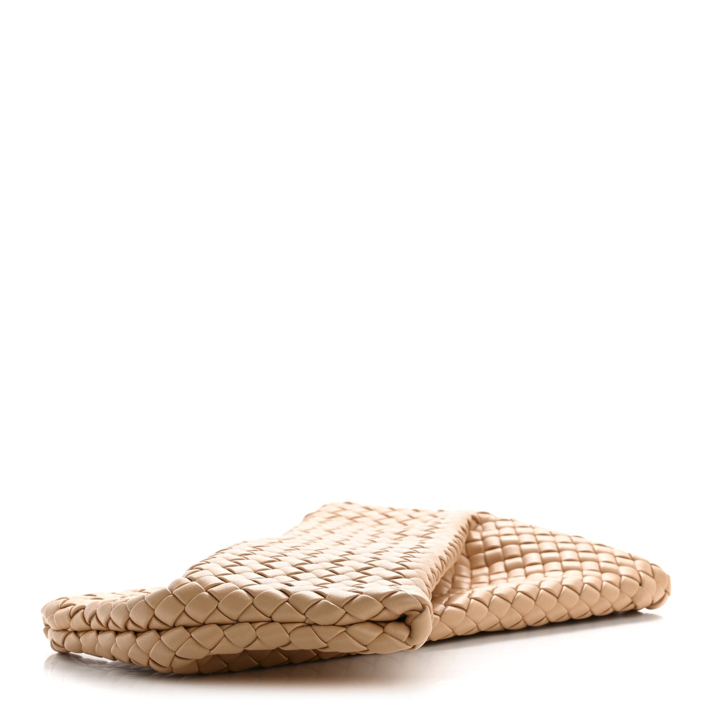 Nappa Intrecciato Crisscross Clutch Porridge