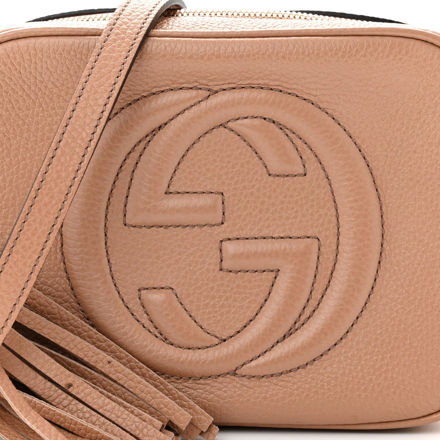 Pebbled Calfskin Small Soho Disco Bag Camelia