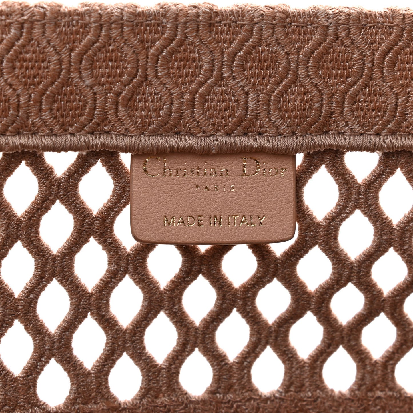 Mesh Embroidered Medium Book Tote Clay