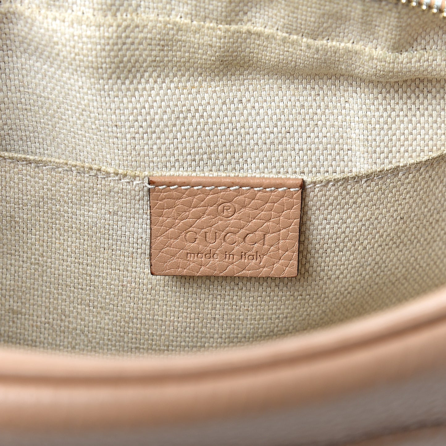 Pebbled Calfskin Small Soho Disco Bag Rose Beige