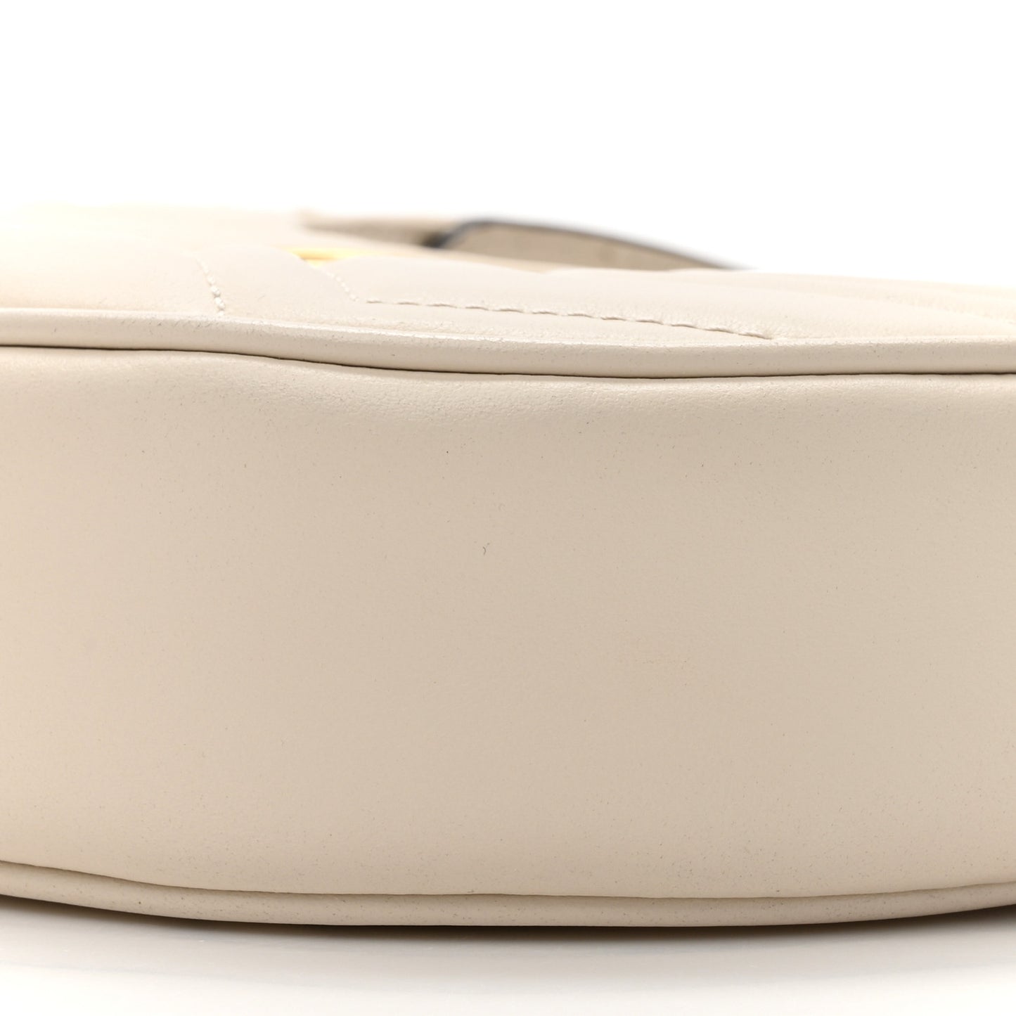 Calfskin Matelasse Chevron Mini GG Marmont Half Moon Hobo Mystic White