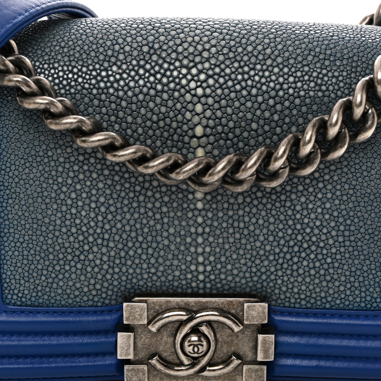 Galuchat Stingray Small Boy Flap Blue
