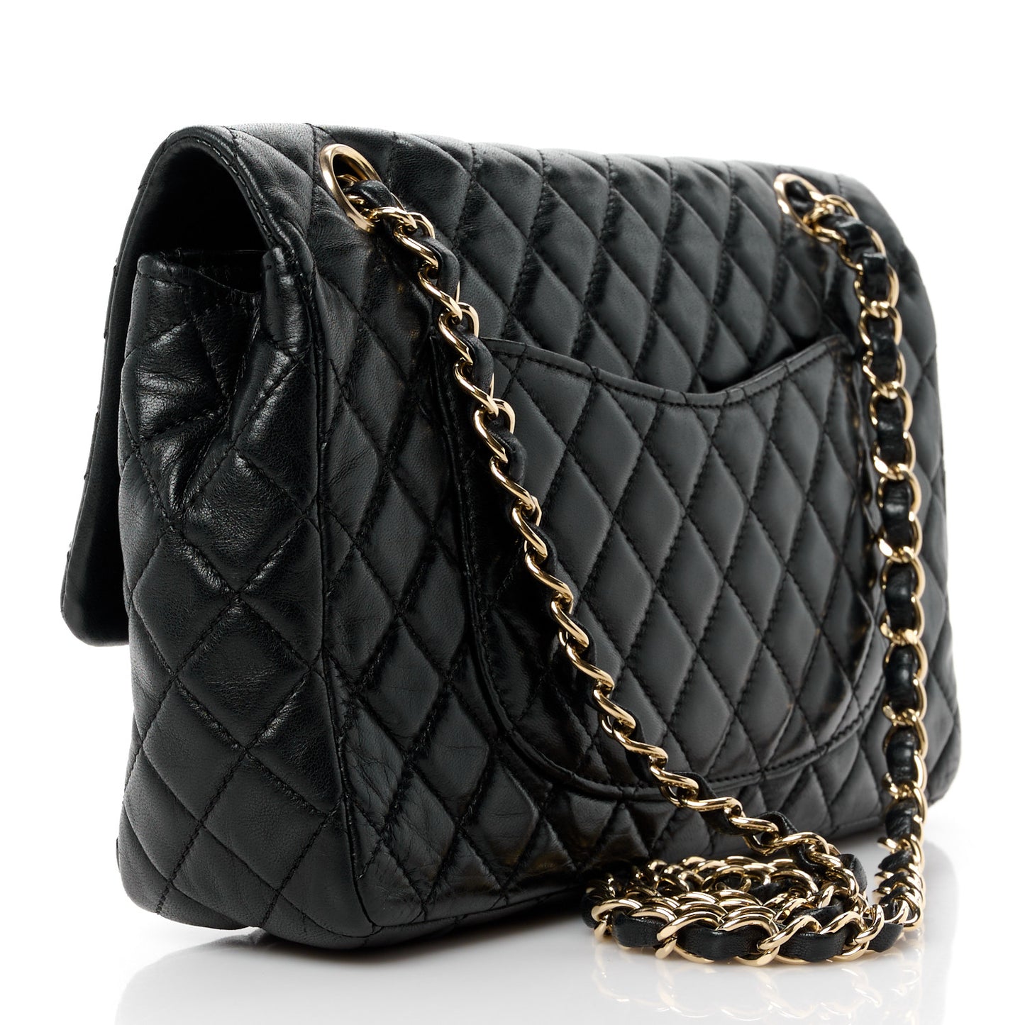 Lambskin Quilted Valentine Charms Medium Single Flap Black