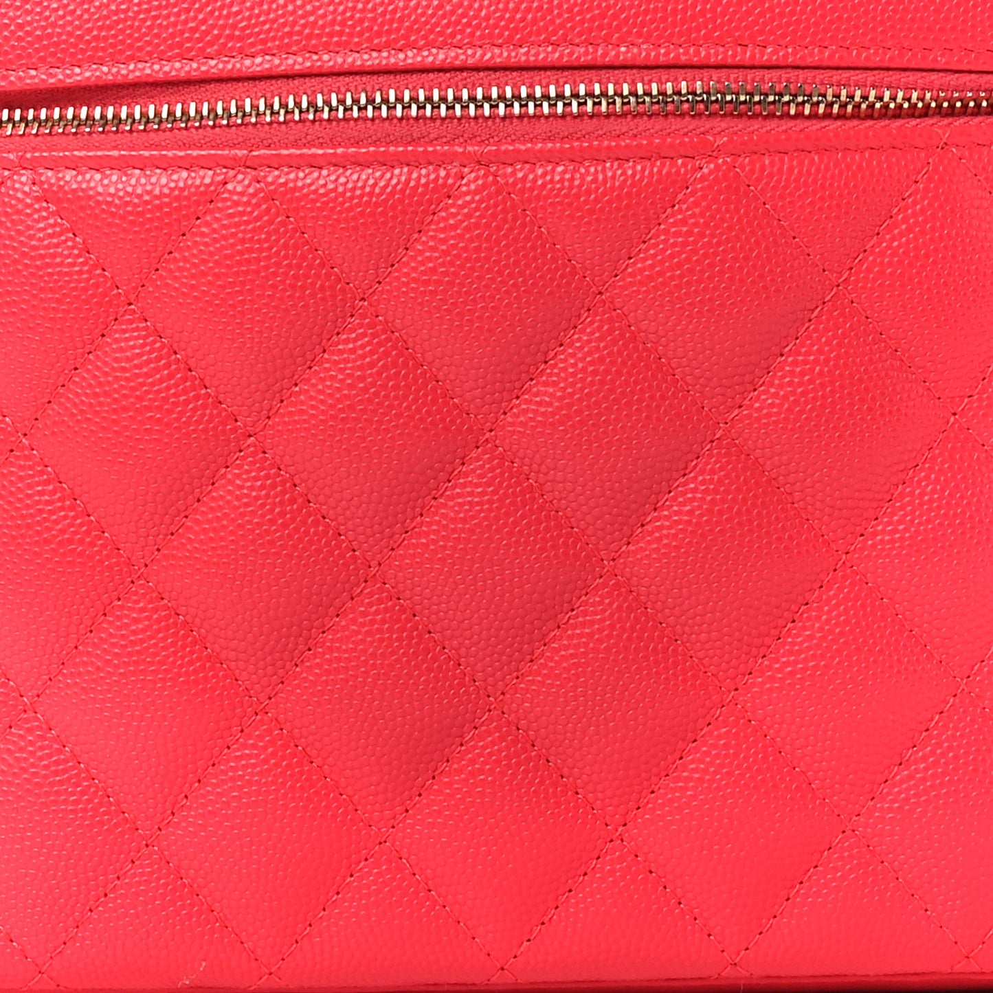 Caviar Quilted Large Vanity Pouch Red