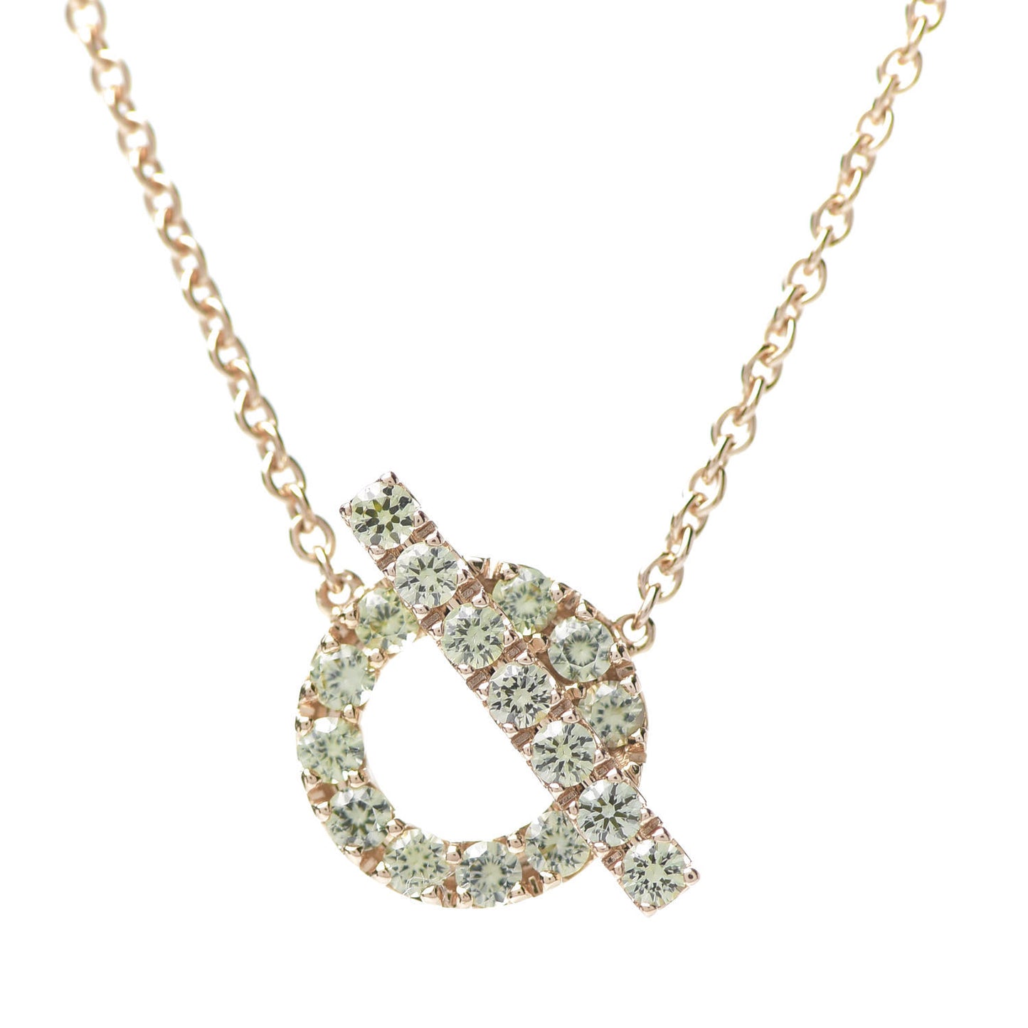 18K Rose Gold Green Sapphire Finesse Pendant Necklace