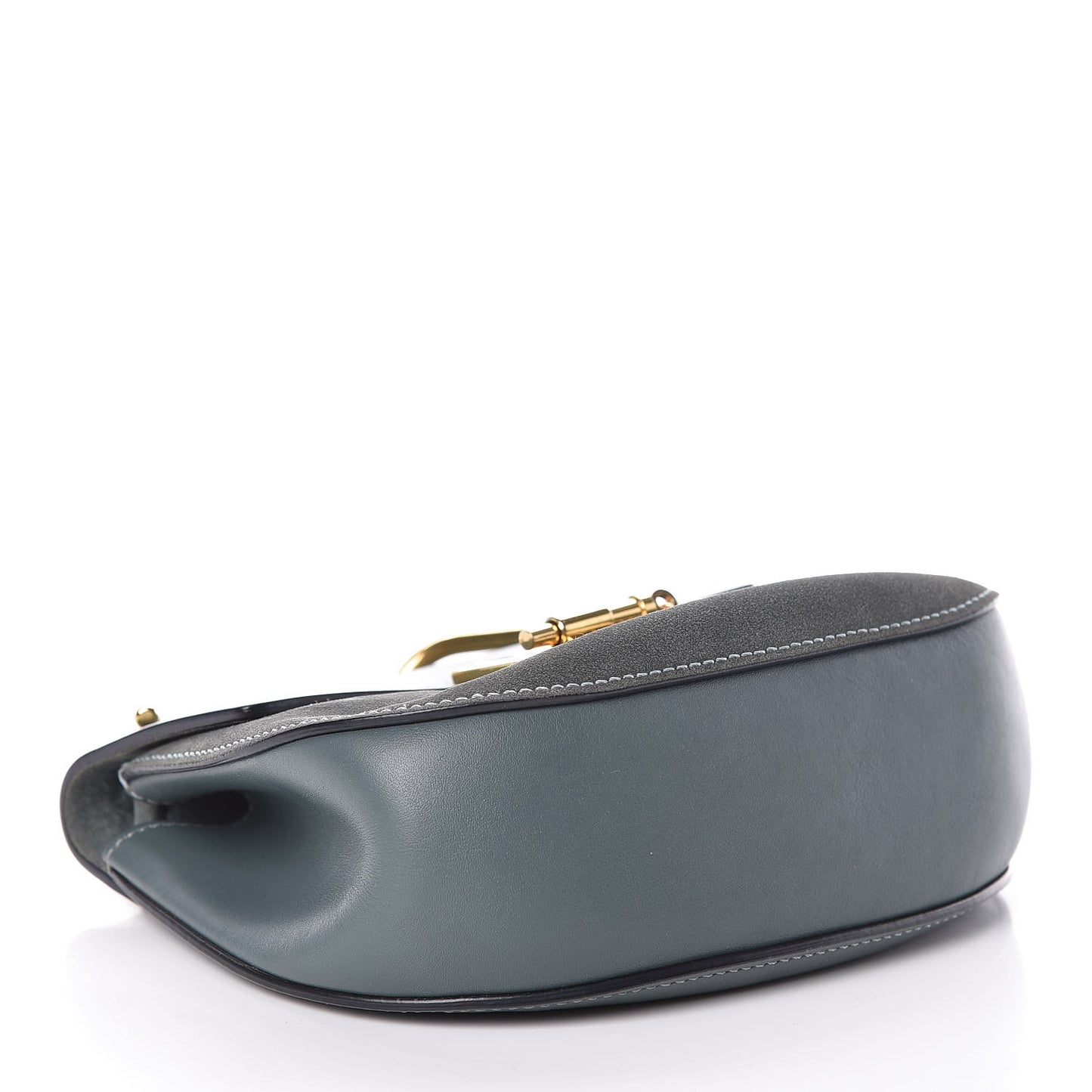 Suede Smooth Calfskin Mini Drew Shoulder Bag Cloudy Blue