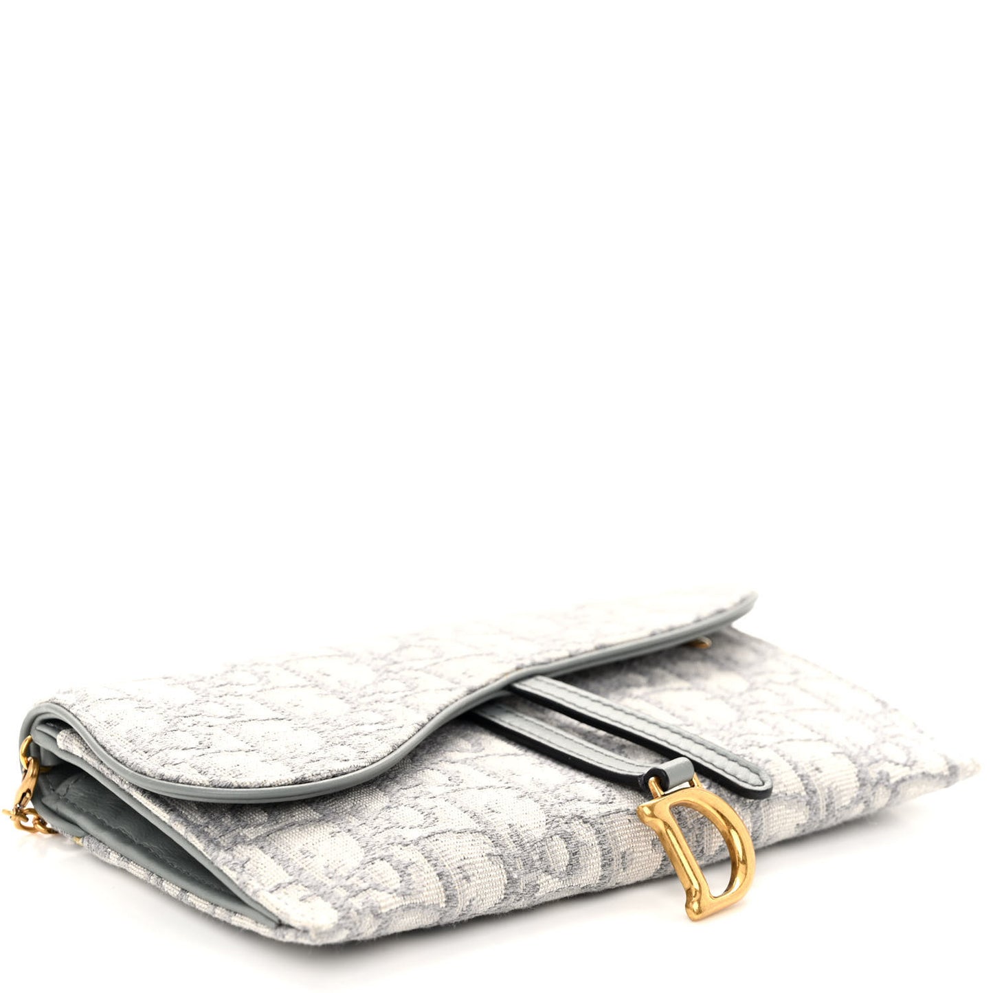 Oblique Saddle Chain Long Wallet Grey