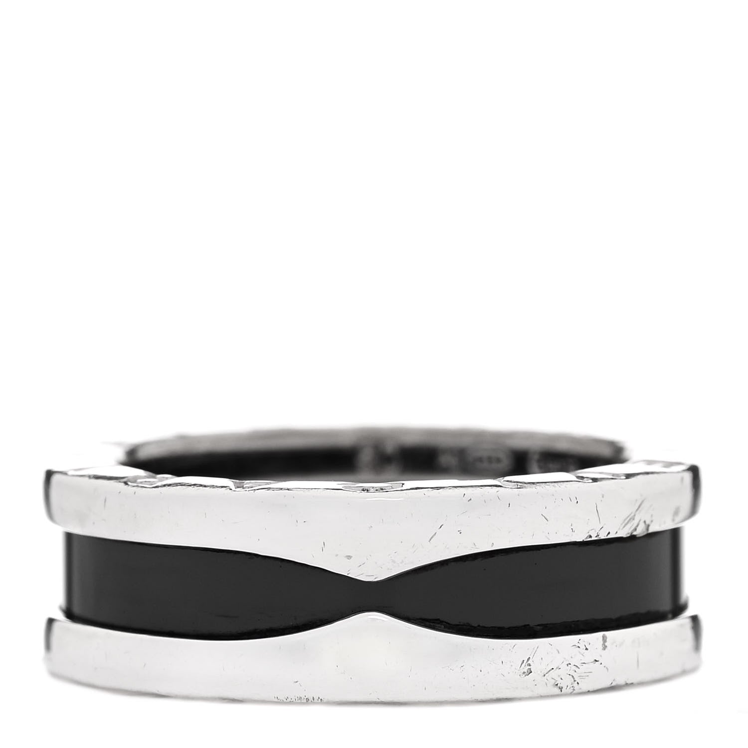 Bulgari Sterling Silver Ceramic Save The Children One-Band Ring 50 5.5 1 of 6