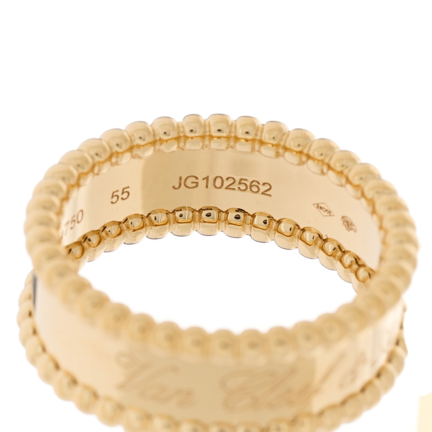 18K Yellow Gold Perlee Signature Ring 55 7.25