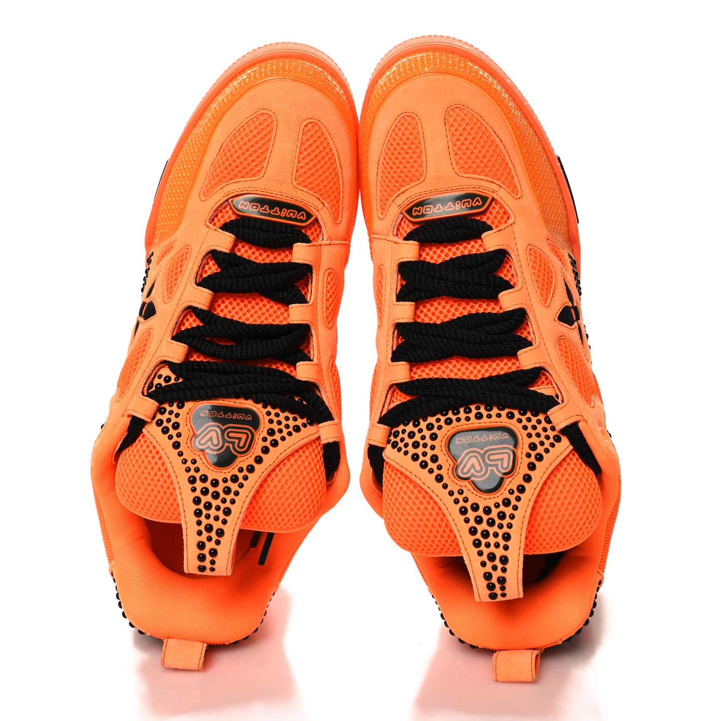Mens LV Calfskin Mesh Skate Sneaker 11 Orange