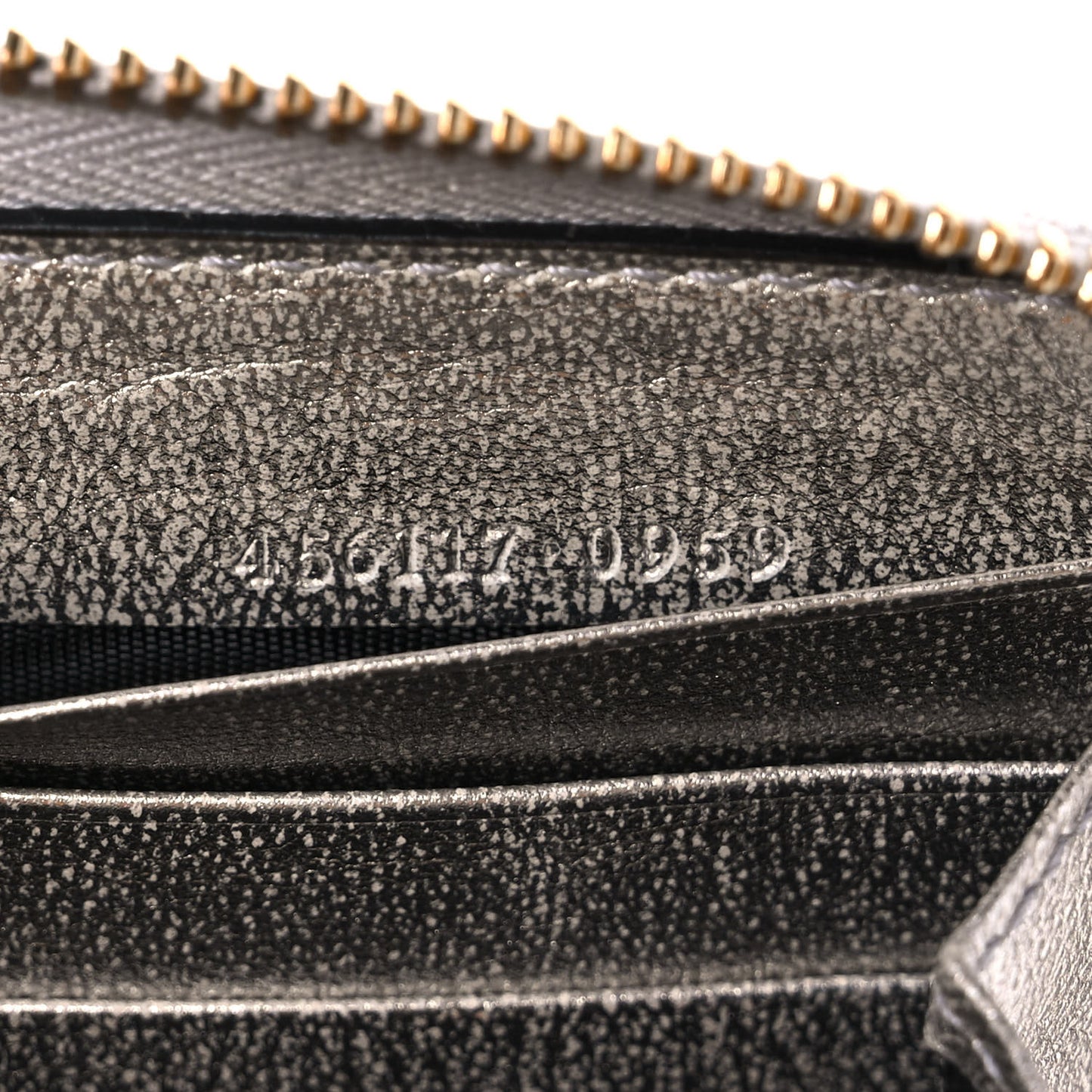Laminated Lizard GG Marmont Zip-Around Wallet Silver