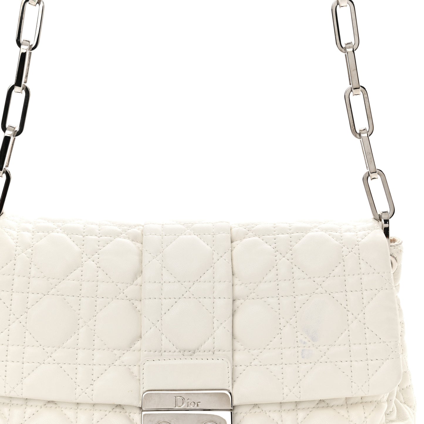 Lambskin Cannage New Lock Flap White