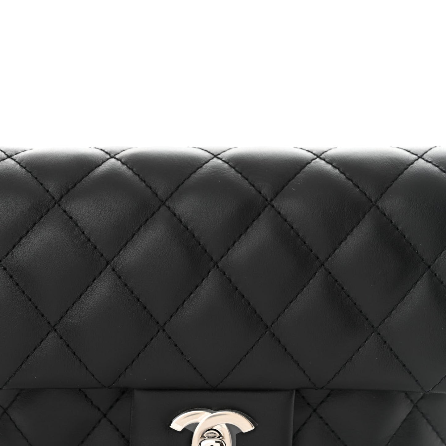 Calfskin Quilted CC Uniform Flap Belt Bag Black