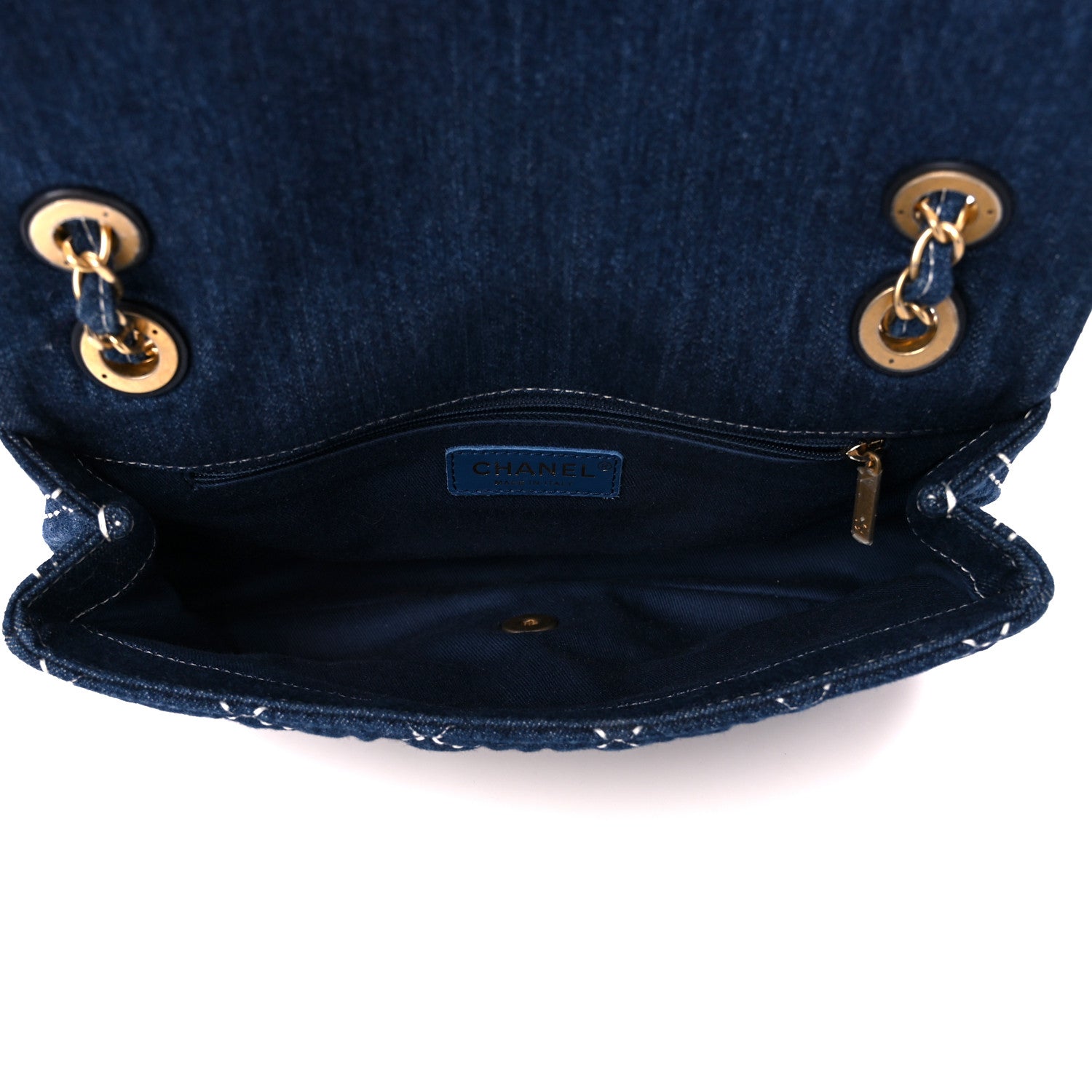 Chanel Denim Quilted Medium Denim Trip Single Flap Blue 5 of 11