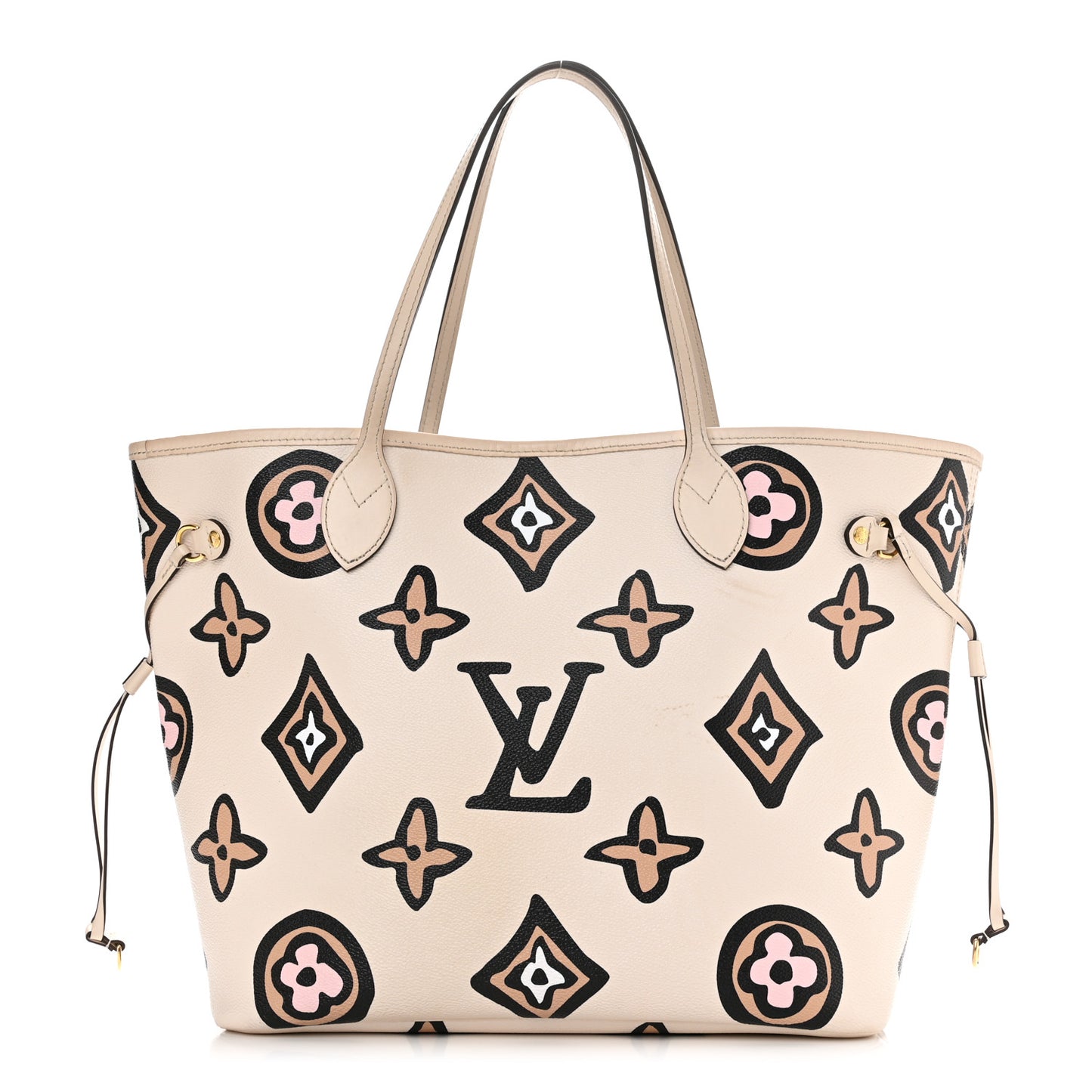 Monogram Giant Wild at Heart Neverfull MM Creme