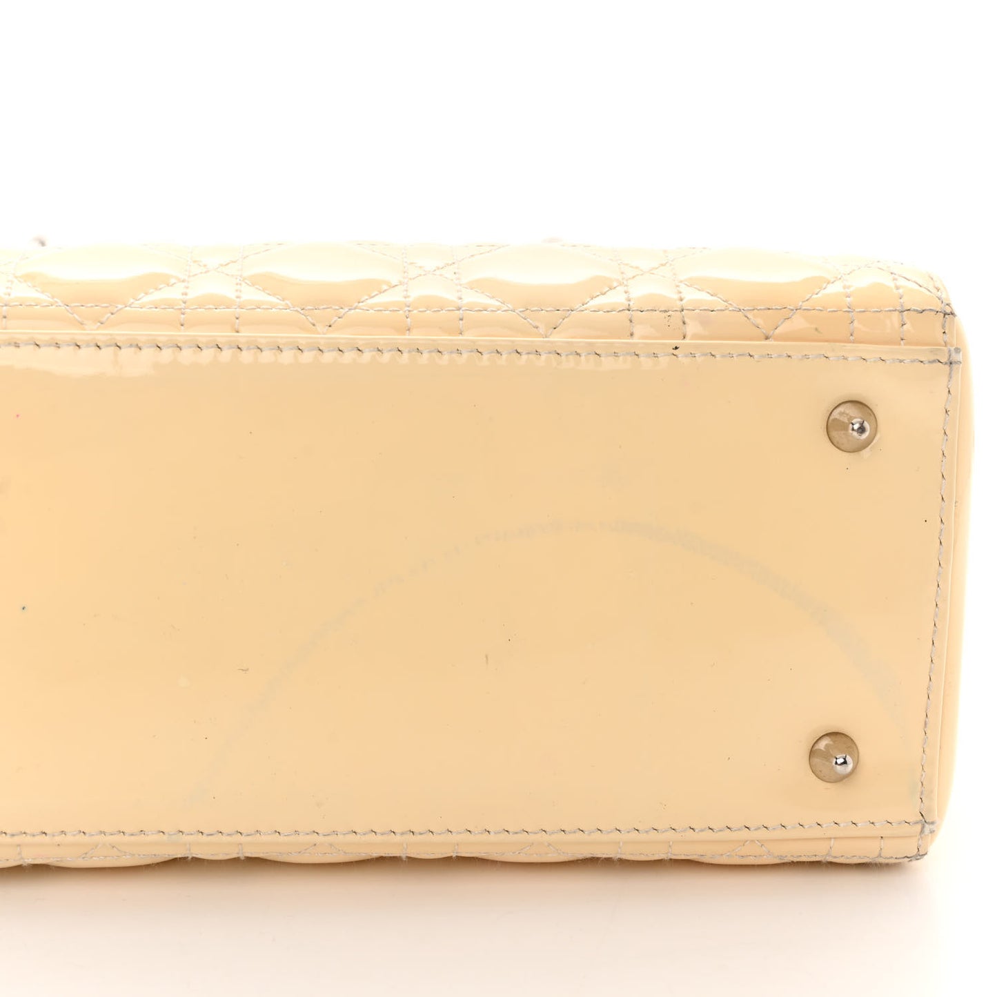 Patent Cannage Medium Lady Dior Beige