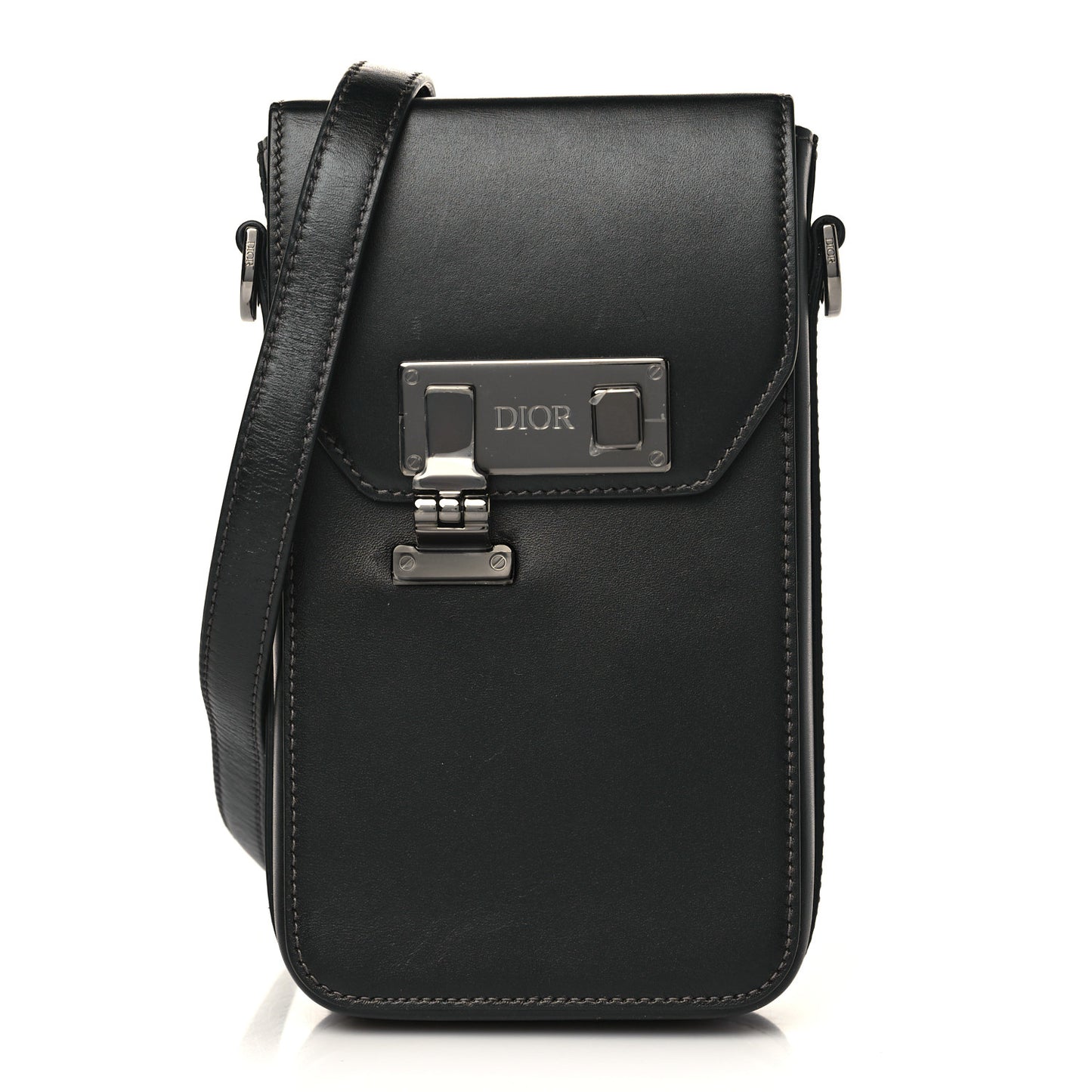 Smooth Calfskin Vertical Pouch Black