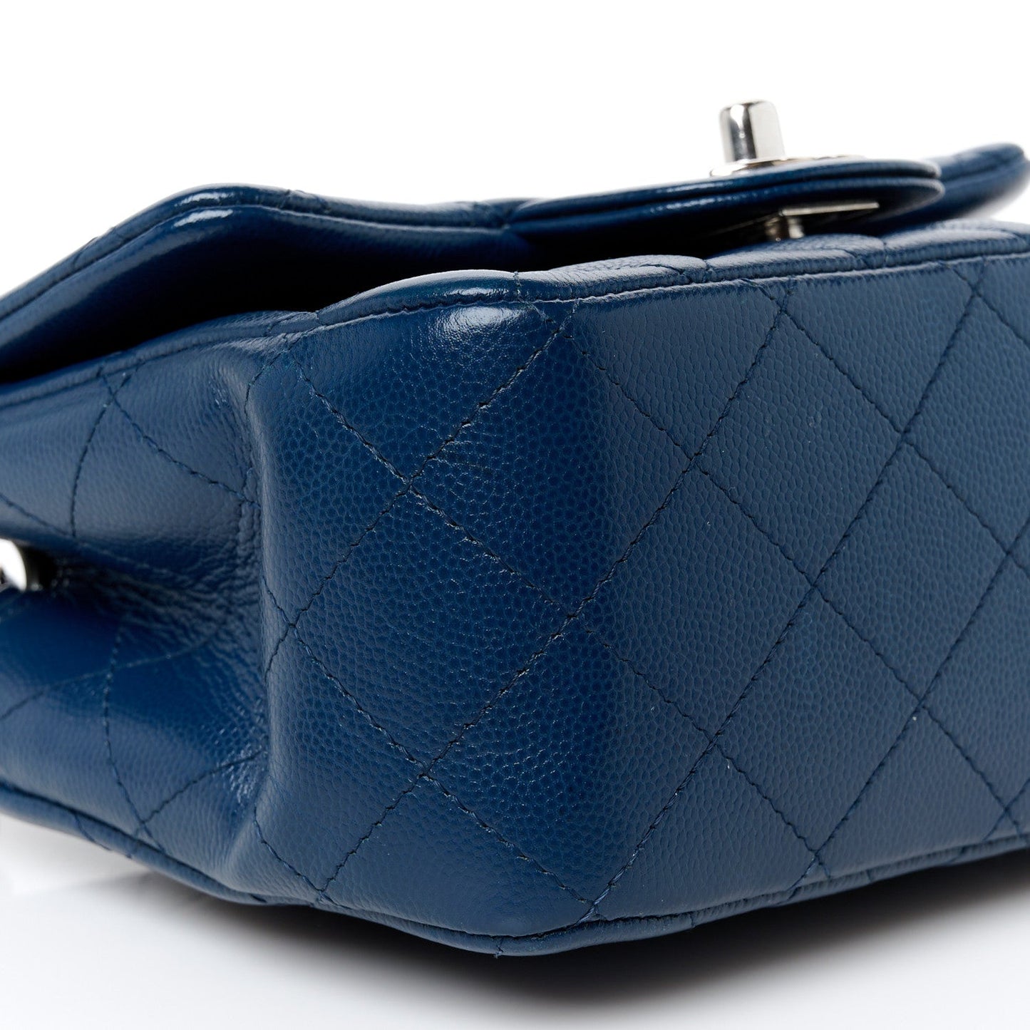 Caviar Quilted Mini Square Flap Navy