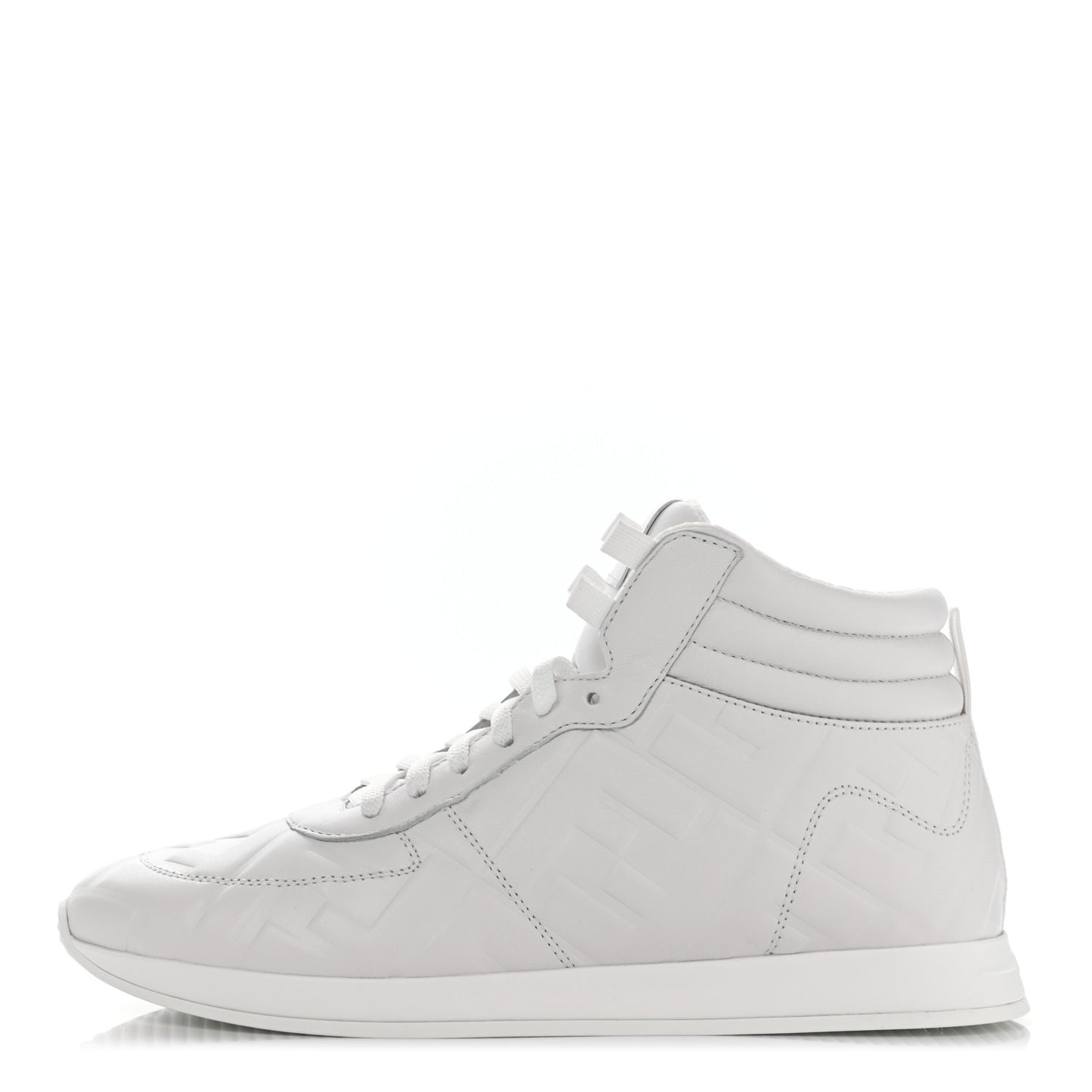 Nappa Macro FF Embossed Womens High Top Sneakers 37 White Ice